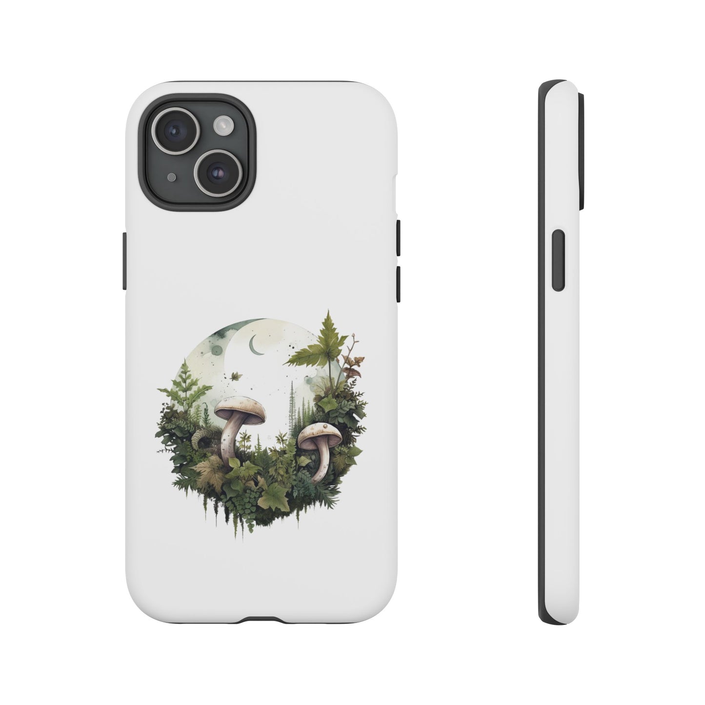 Moonlit Mushroom Tough Phone Case – Minimalist Forest Magic