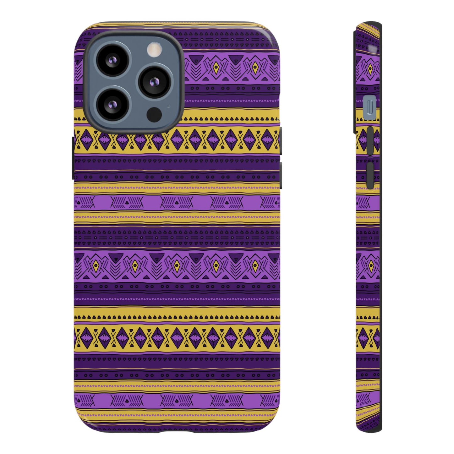 Purple & Yellow Stripes - Tough Phone Case