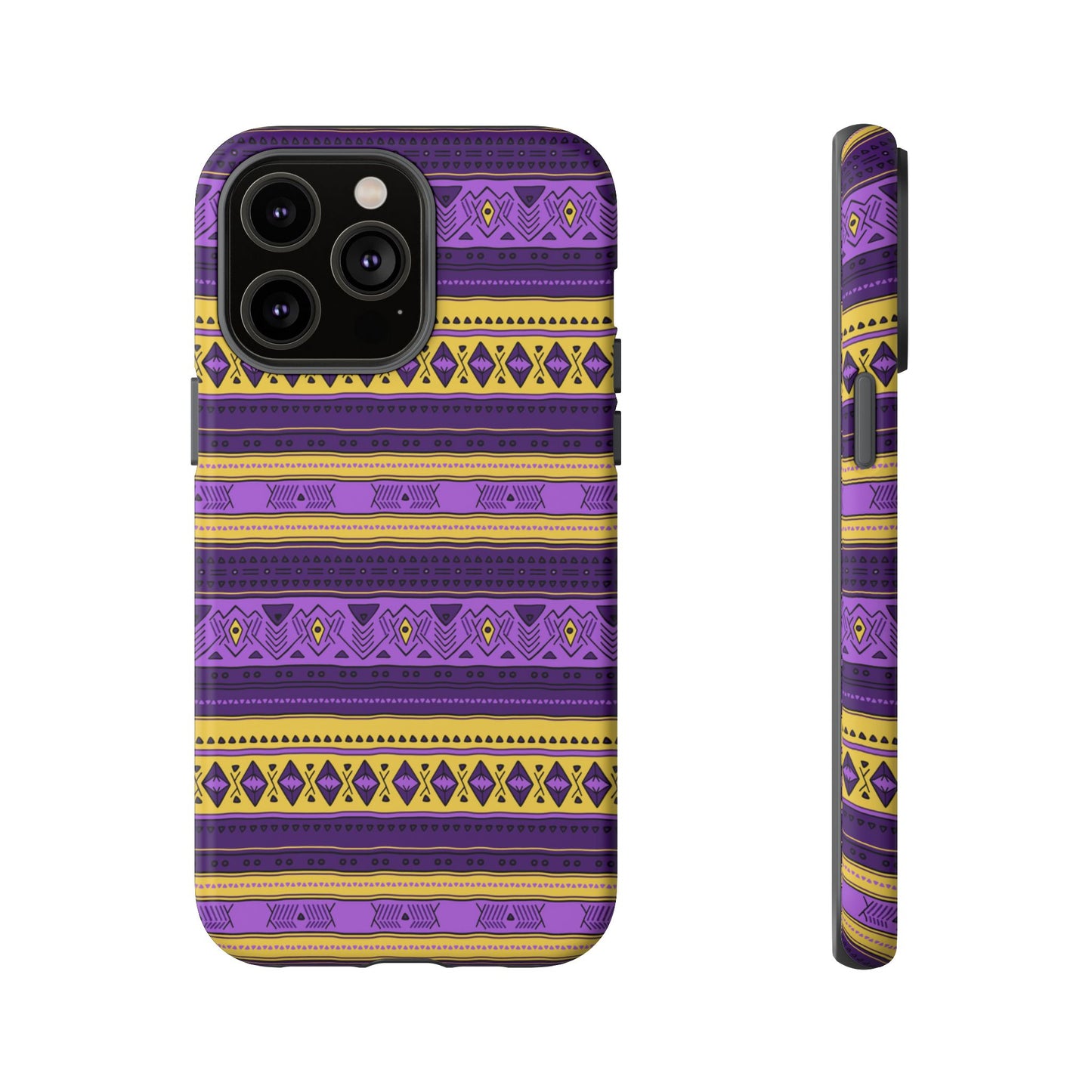 Purple & Yellow Stripes - Tough Phone Case