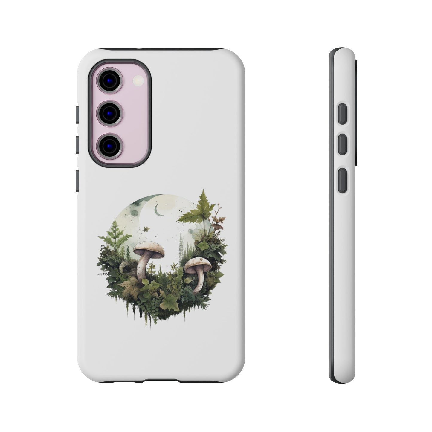 Moonlit Mushroom Tough Phone Case – Minimalist Forest Magic