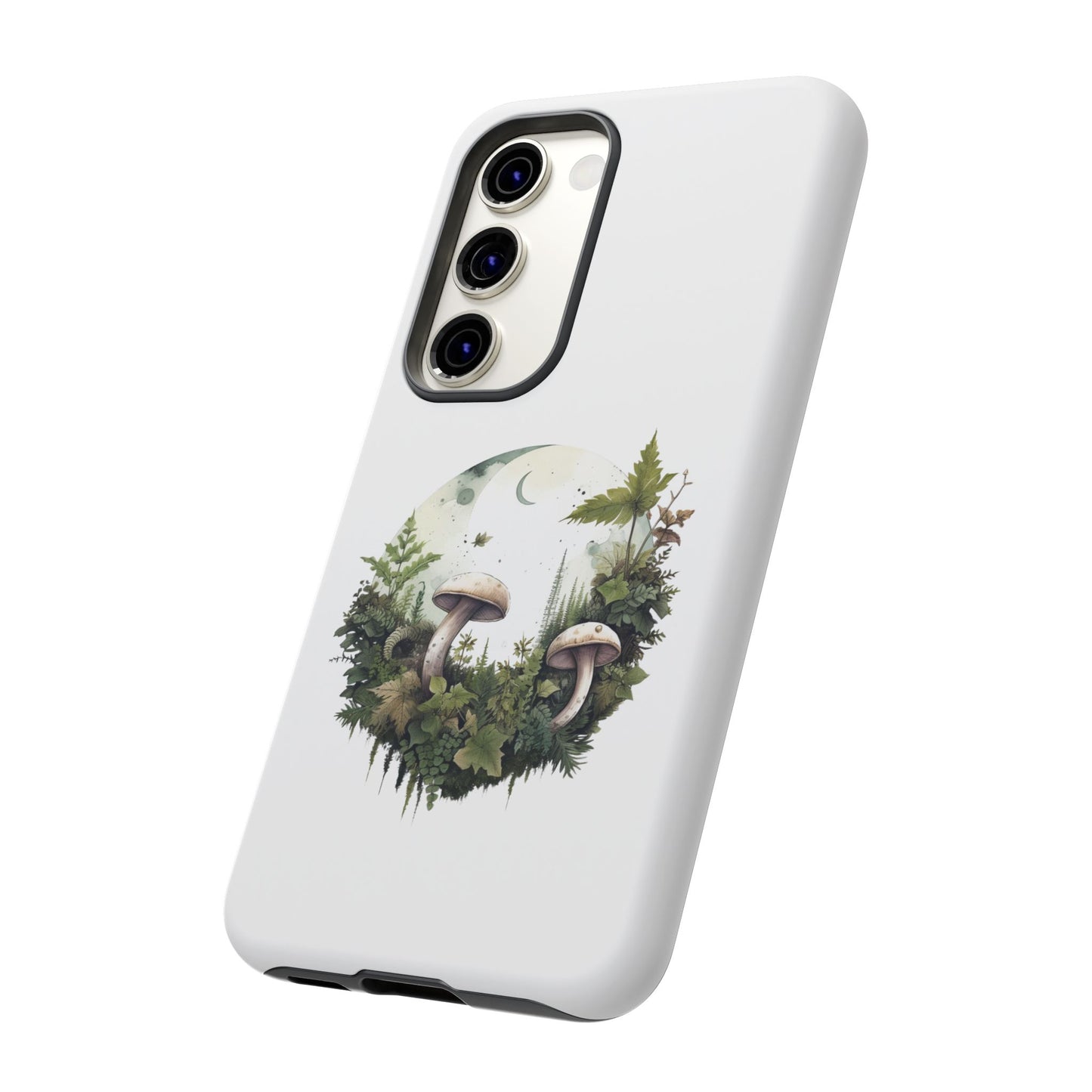 Moonlit Mushroom Tough Phone Case – Minimalist Forest Magic