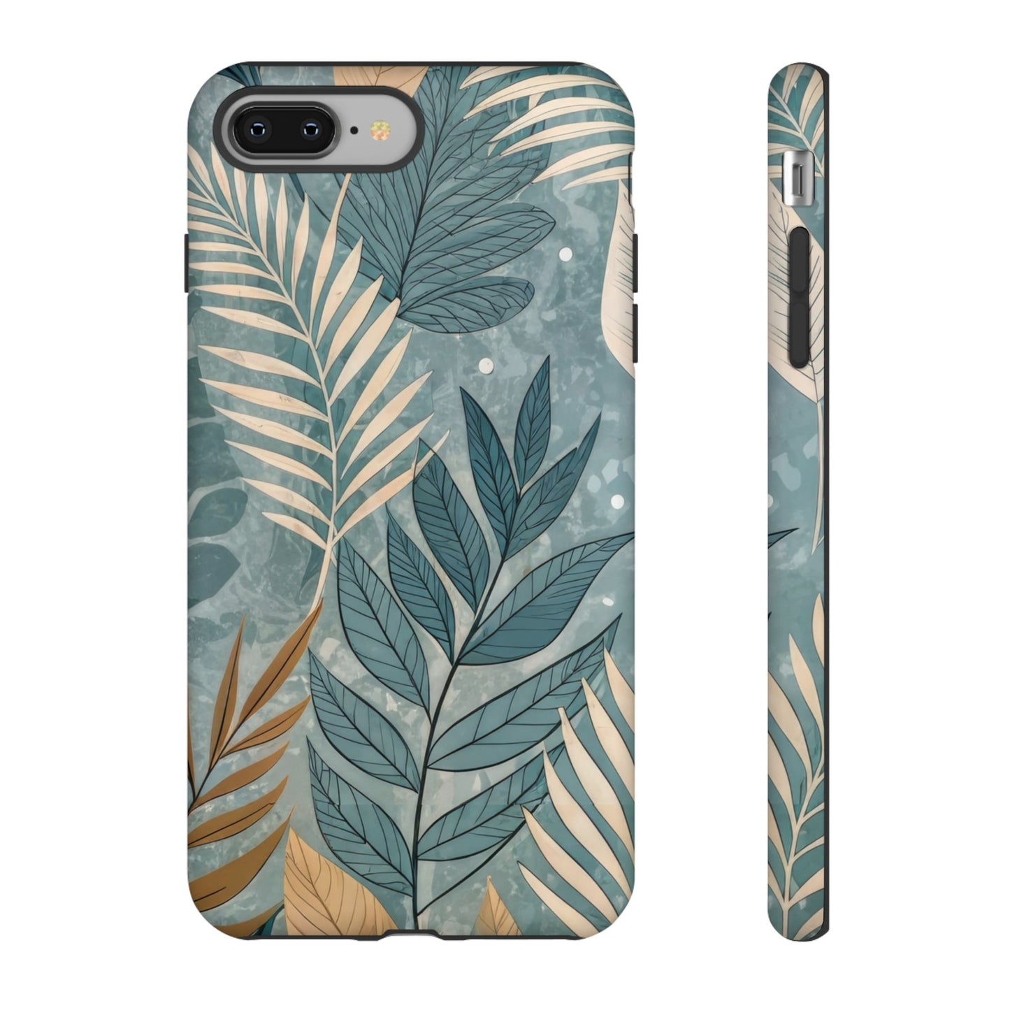 Blue Boho Leaves Tough Case