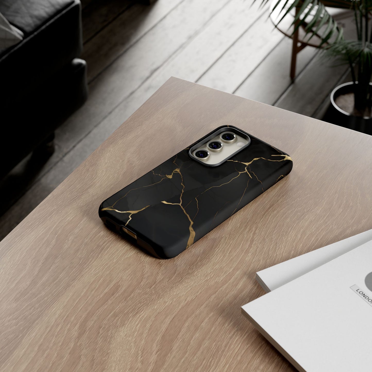 Black Marble  - Tough Phone Case