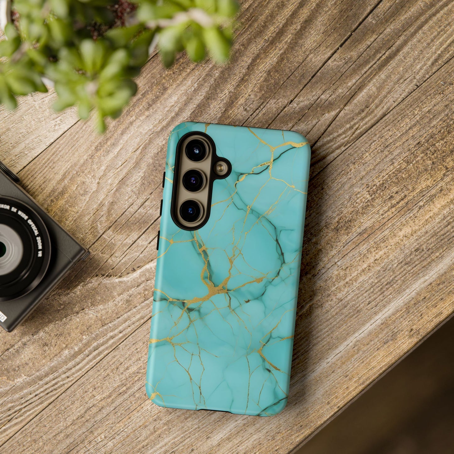 Teal Marble Tough Phone Case