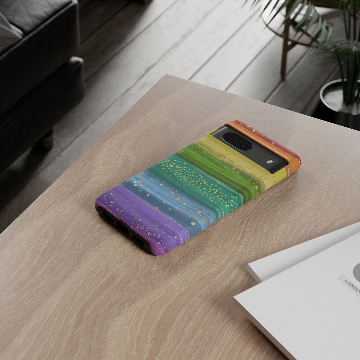 Rainbow Glitter Brush Strokes - Tough Case