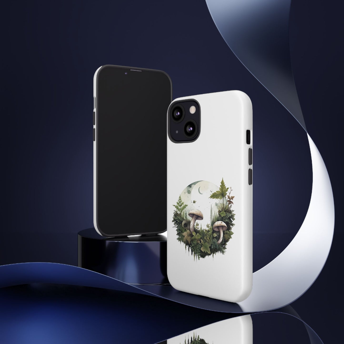 Moonlit Mushroom Tough Phone Case – Minimalist Forest Magic