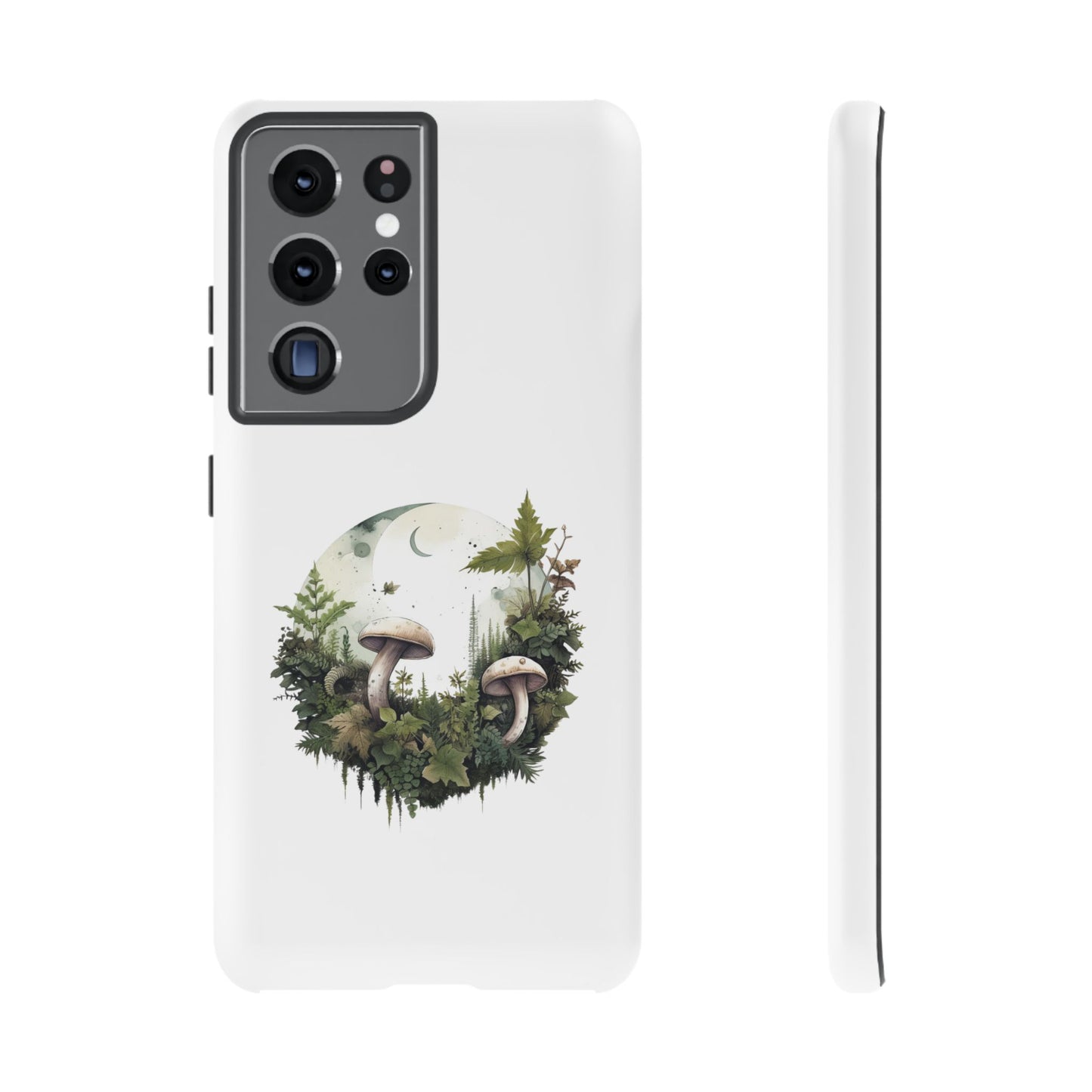 Moonlit Mushroom Tough Phone Case – Minimalist Forest Magic