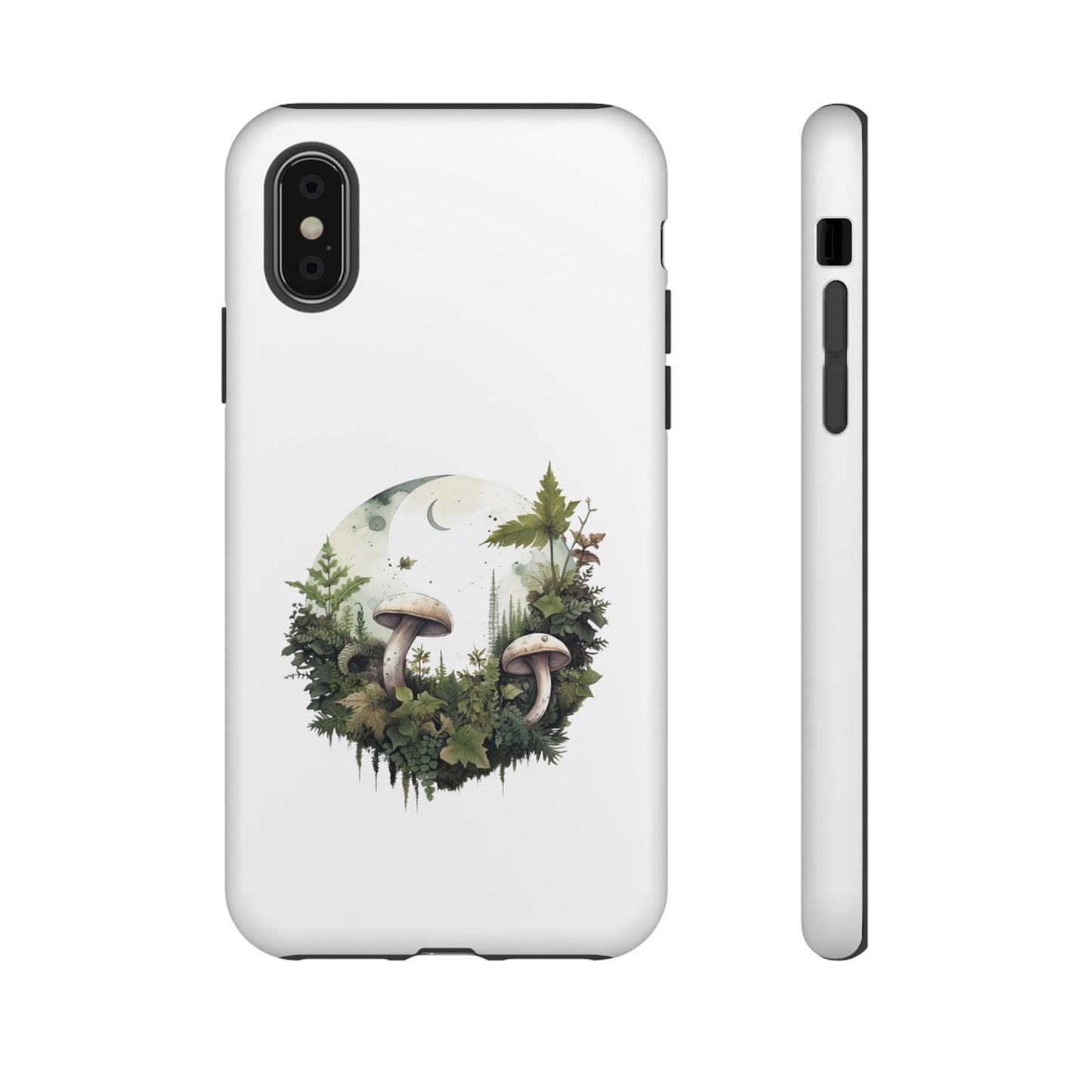 Moonlit Mushroom Tough Phone Case – Minimalist Forest Magic