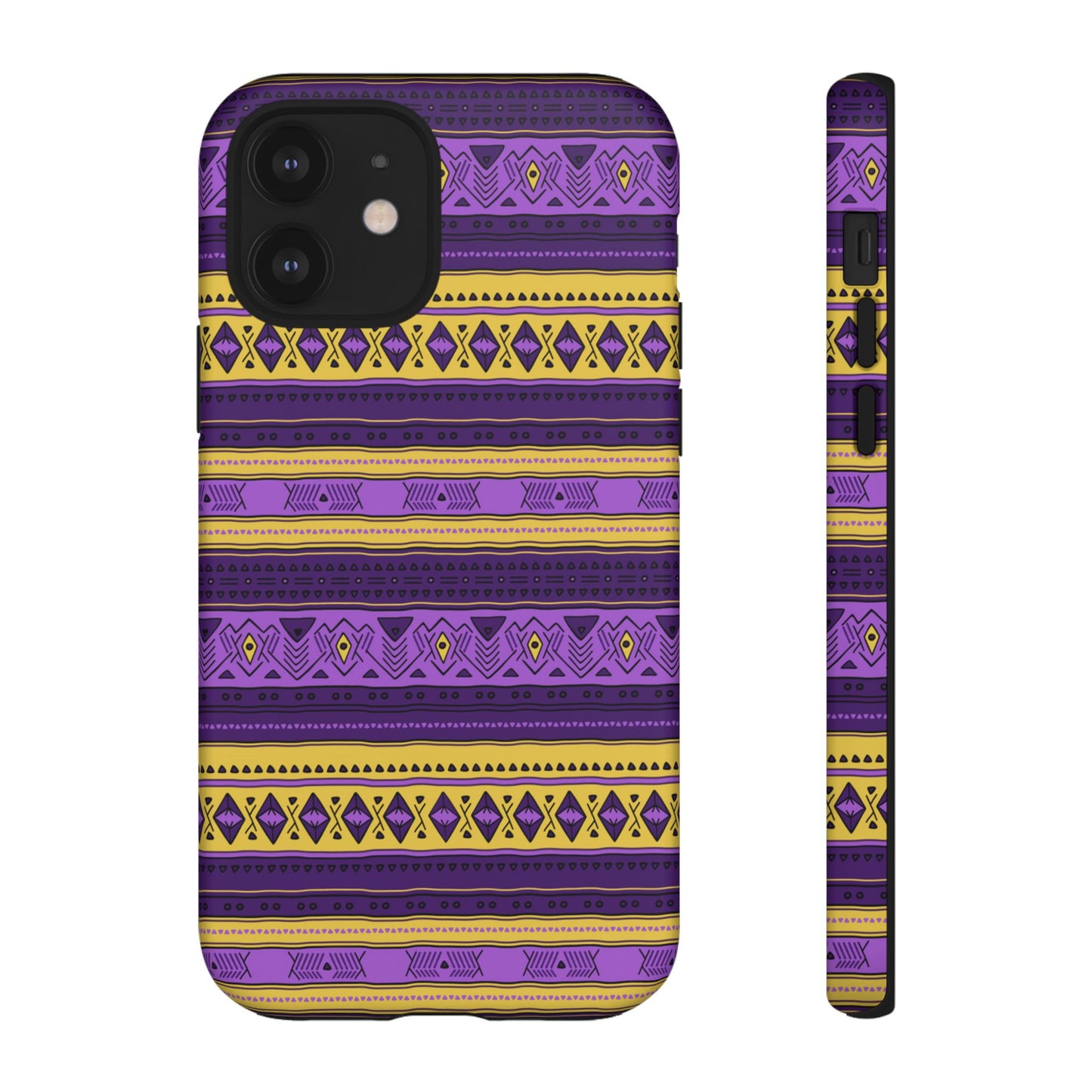 Purple & Yellow Stripes - Tough Phone Case