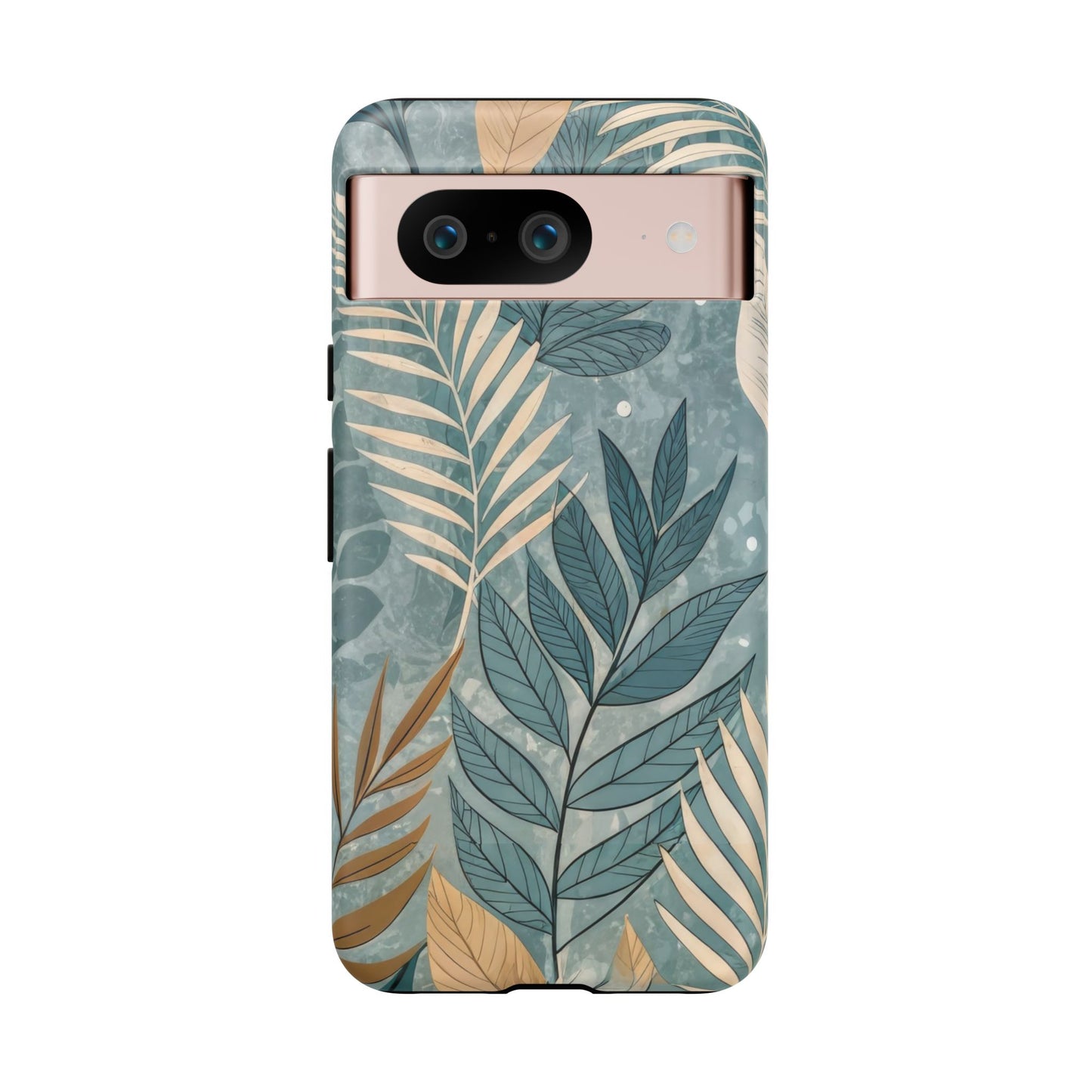 Blue Boho Leaves Tough Case