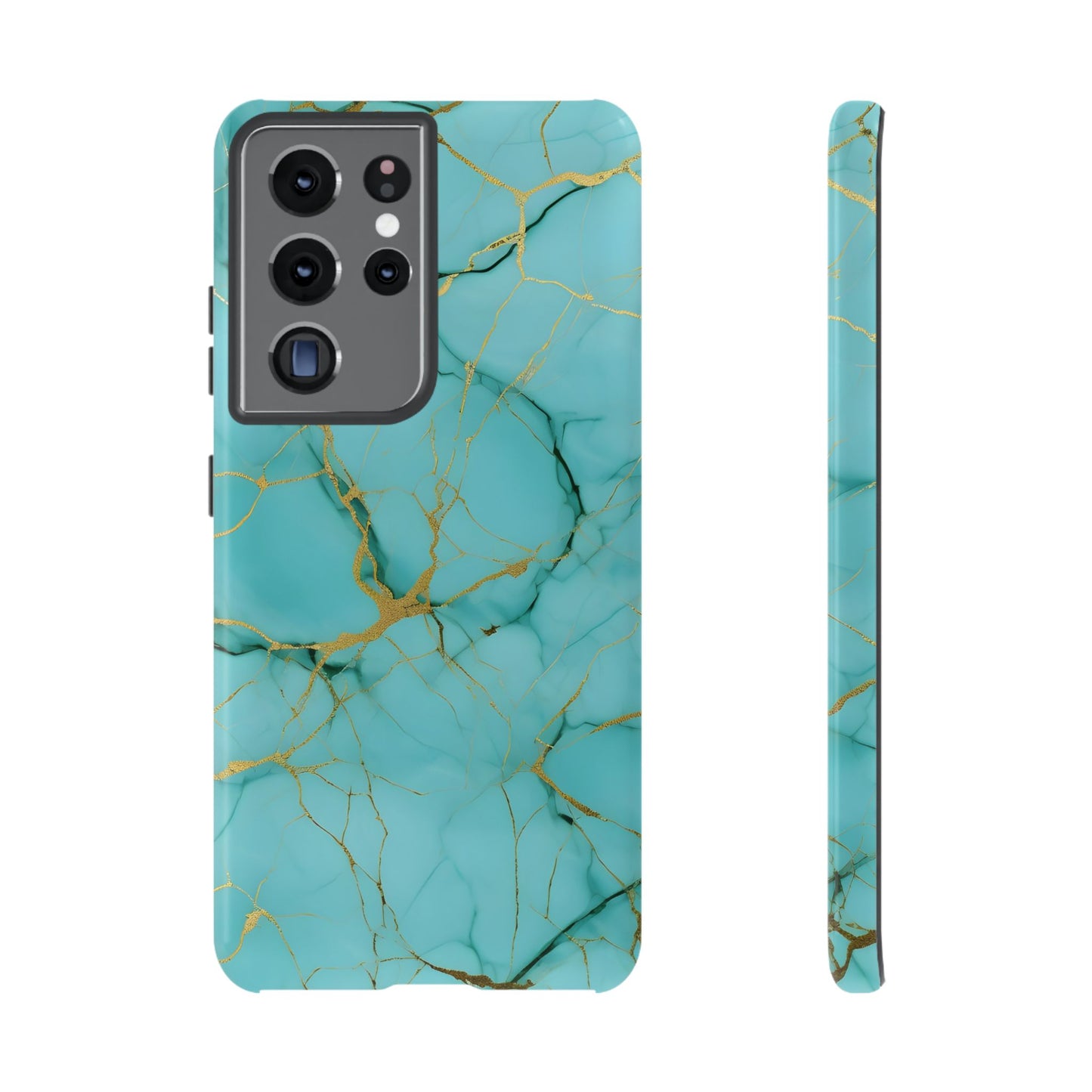 Teal Marble Tough Phone Case