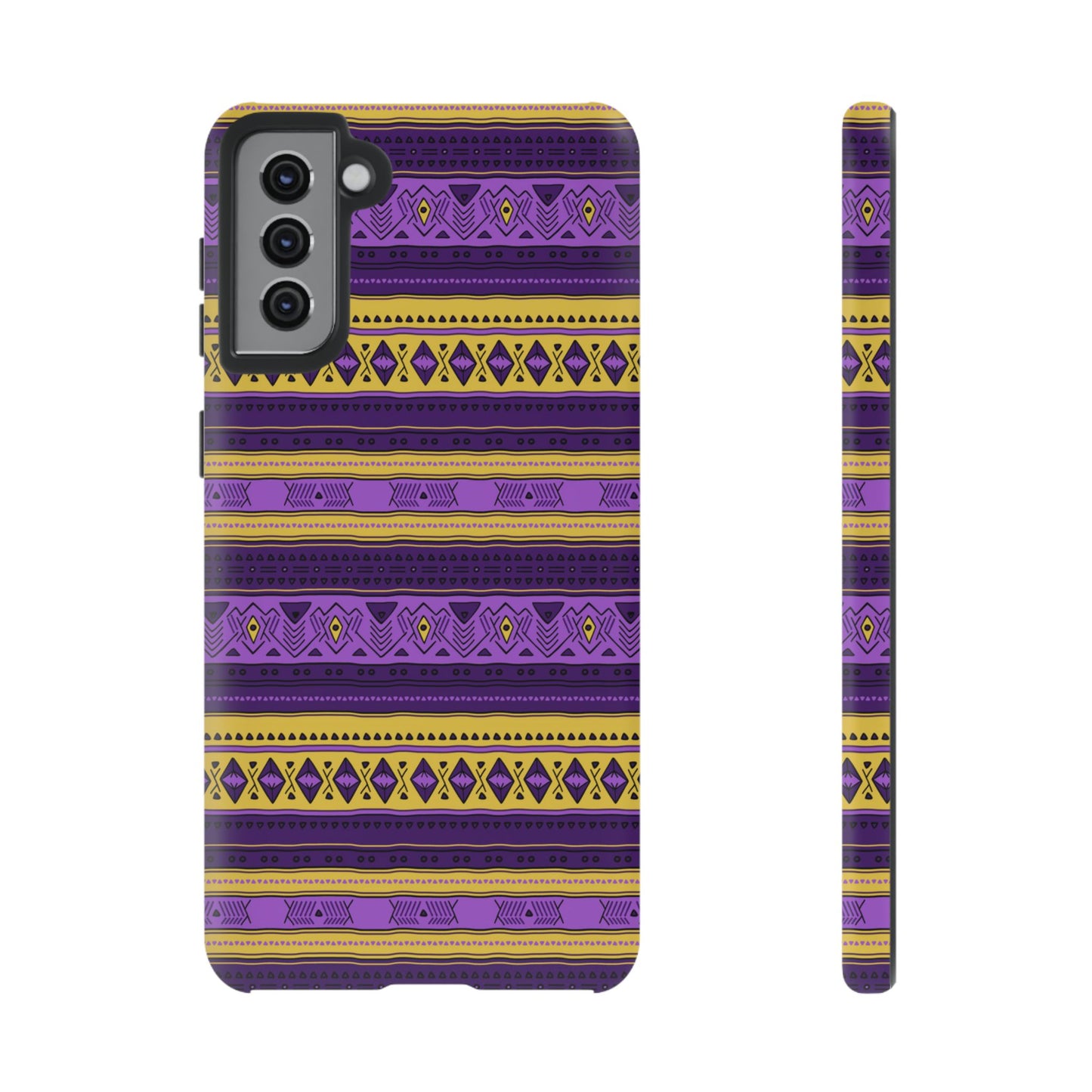 Purple & Yellow Stripes - Tough Phone Case