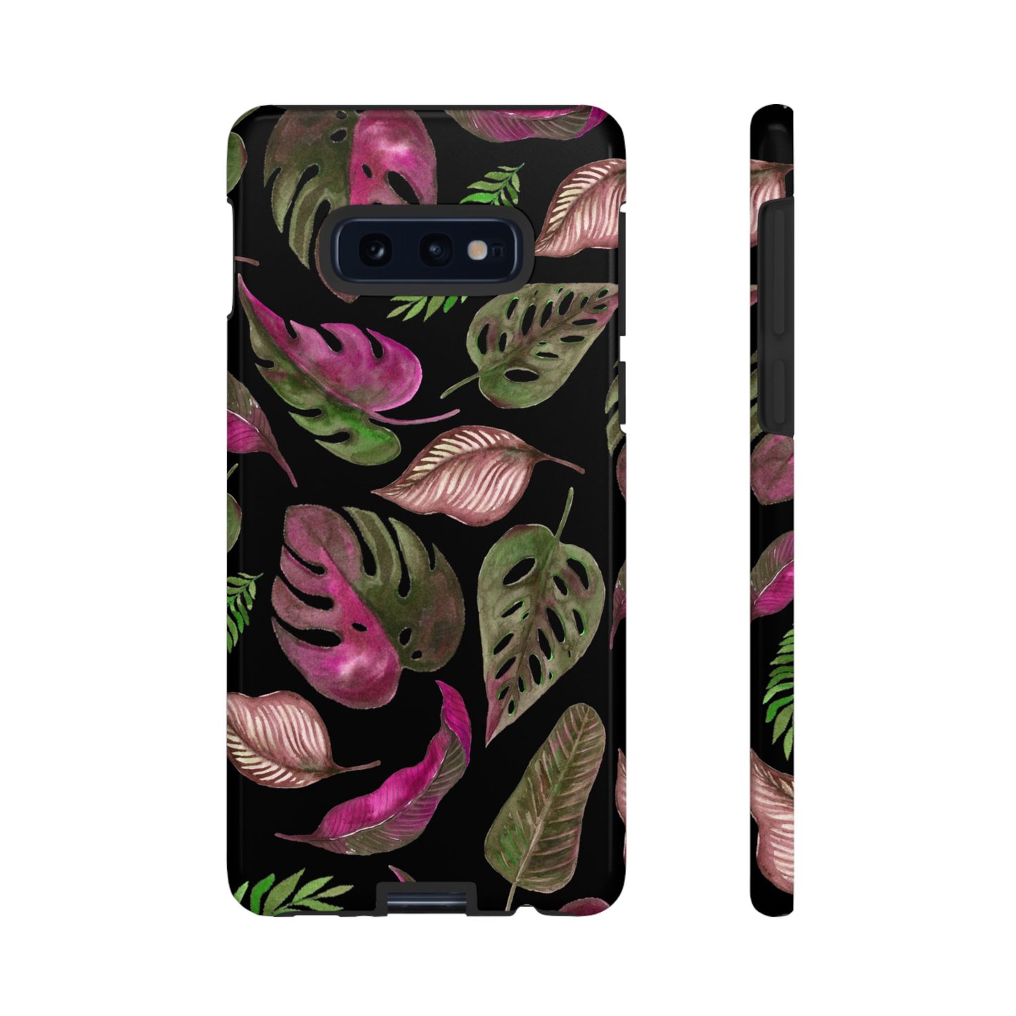 Pink & Black Tropical Leaves - Tough Case