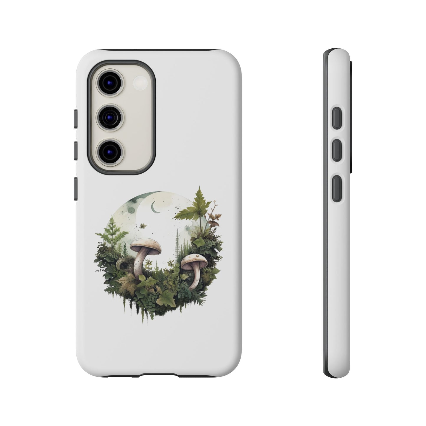 Moonlit Mushroom Tough Phone Case – Minimalist Forest Magic