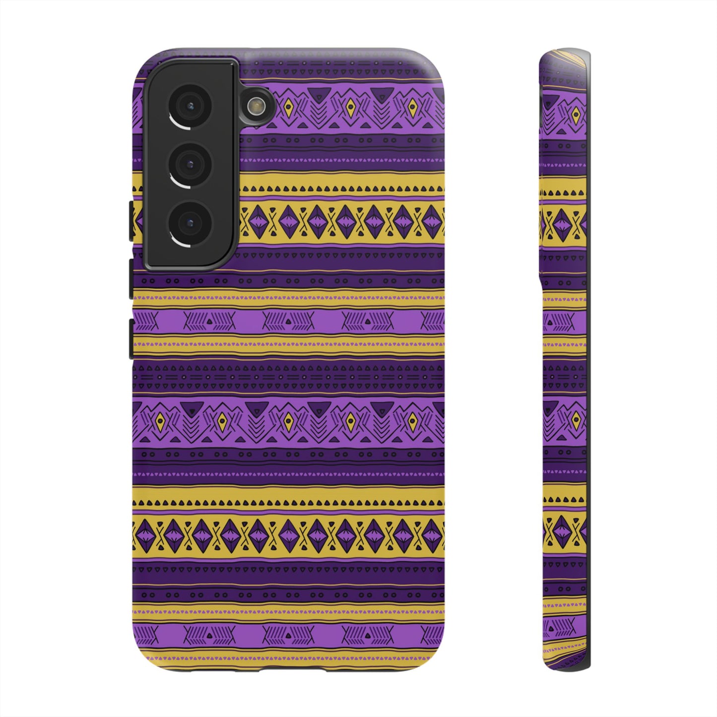 Purple & Yellow Stripes - Tough Phone Case