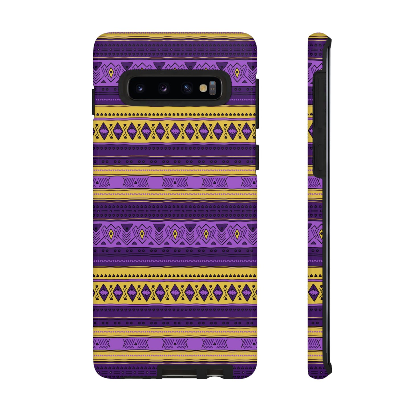 Purple & Yellow Stripes - Tough Phone Case