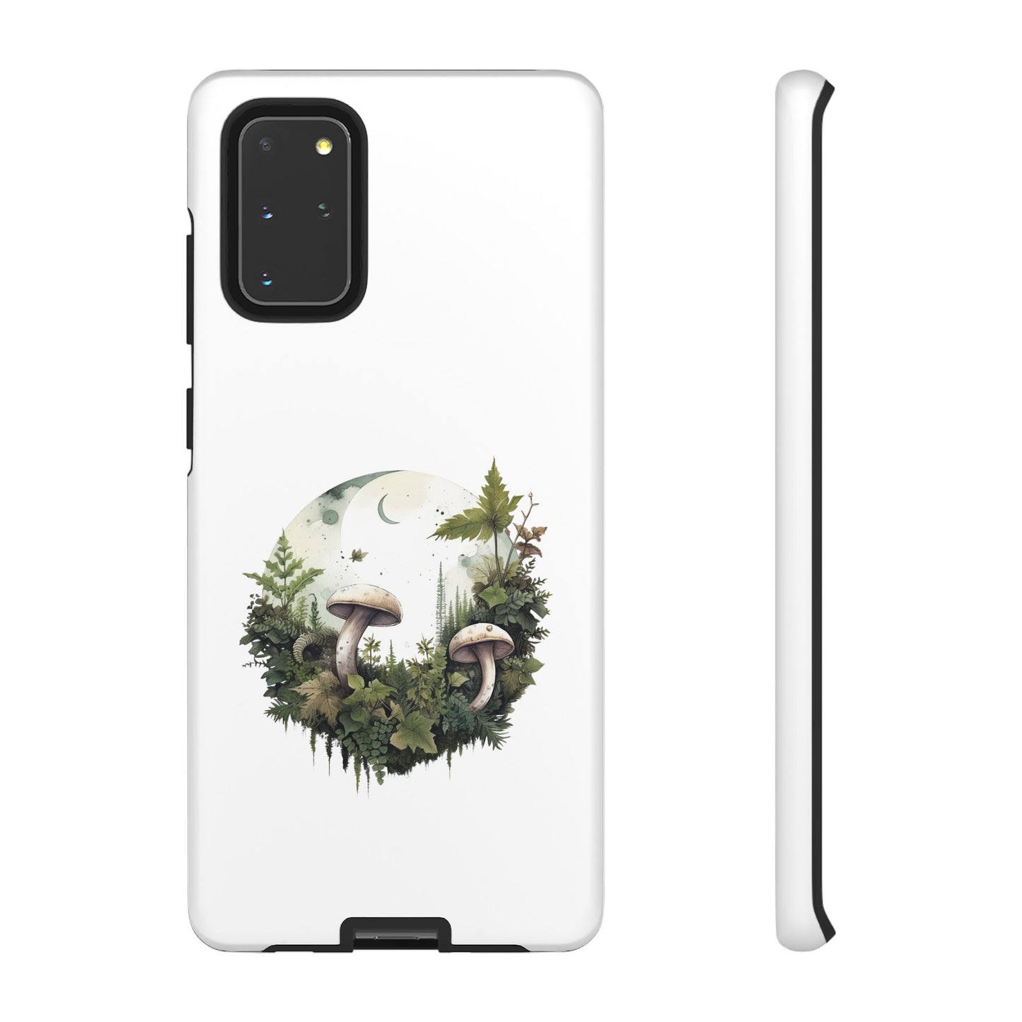 Moonlit Mushroom Tough Phone Case – Minimalist Forest Magic