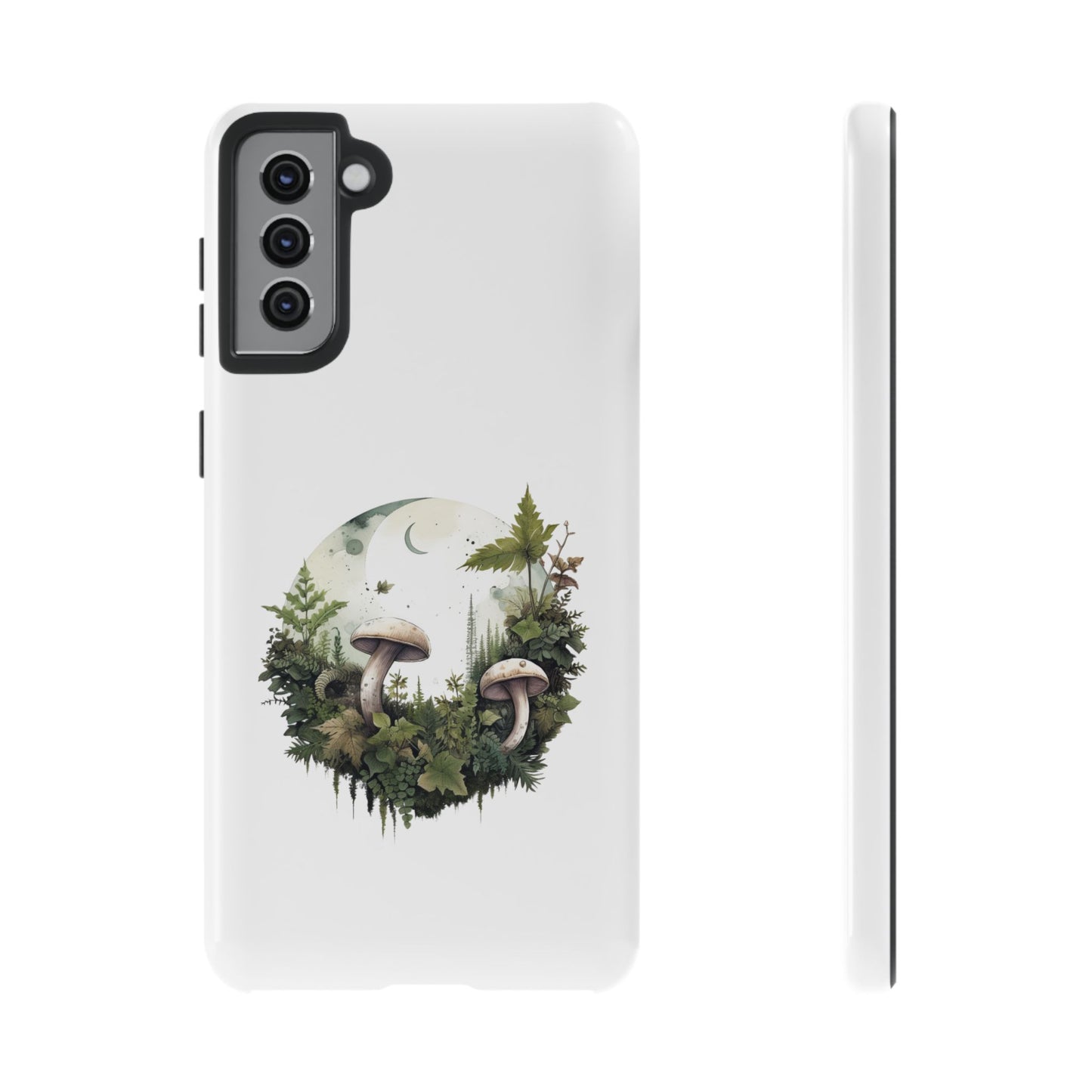 Moonlit Mushroom Tough Phone Case – Minimalist Forest Magic
