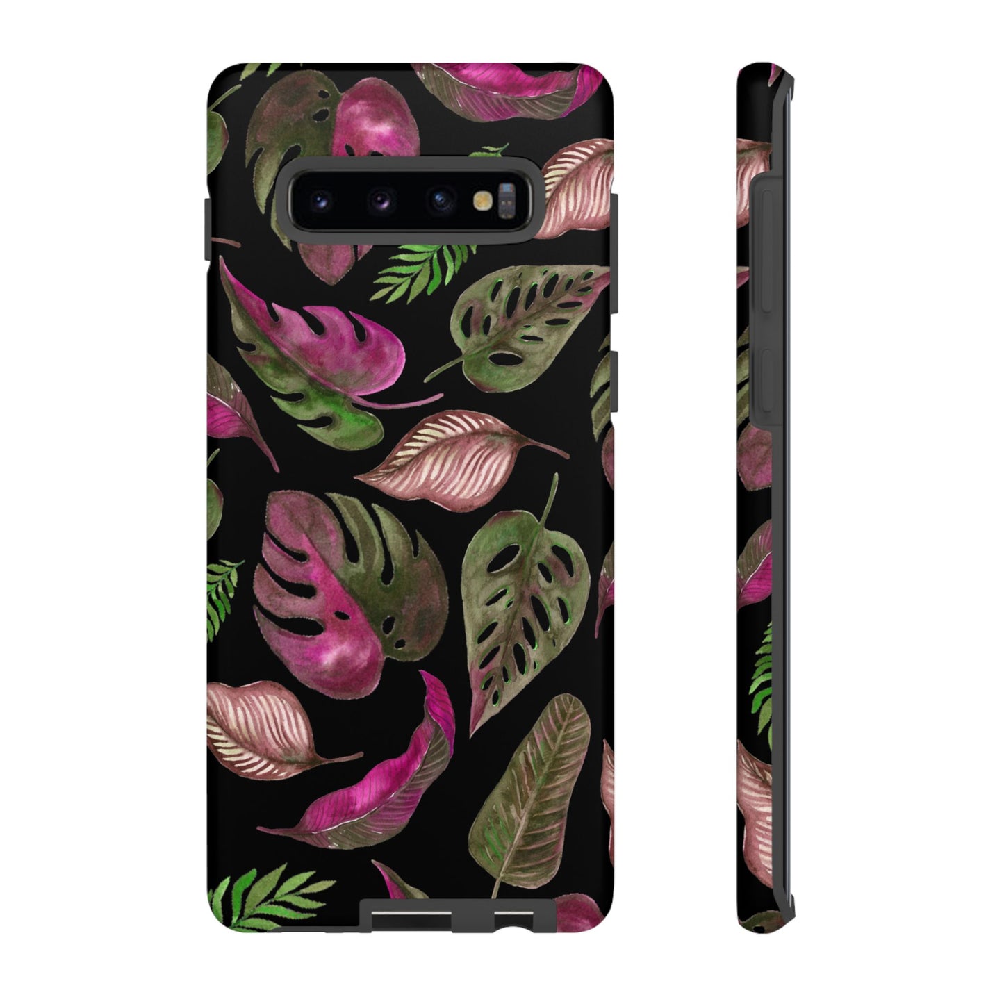 Pink & Black Tropical Leaves - Tough Case