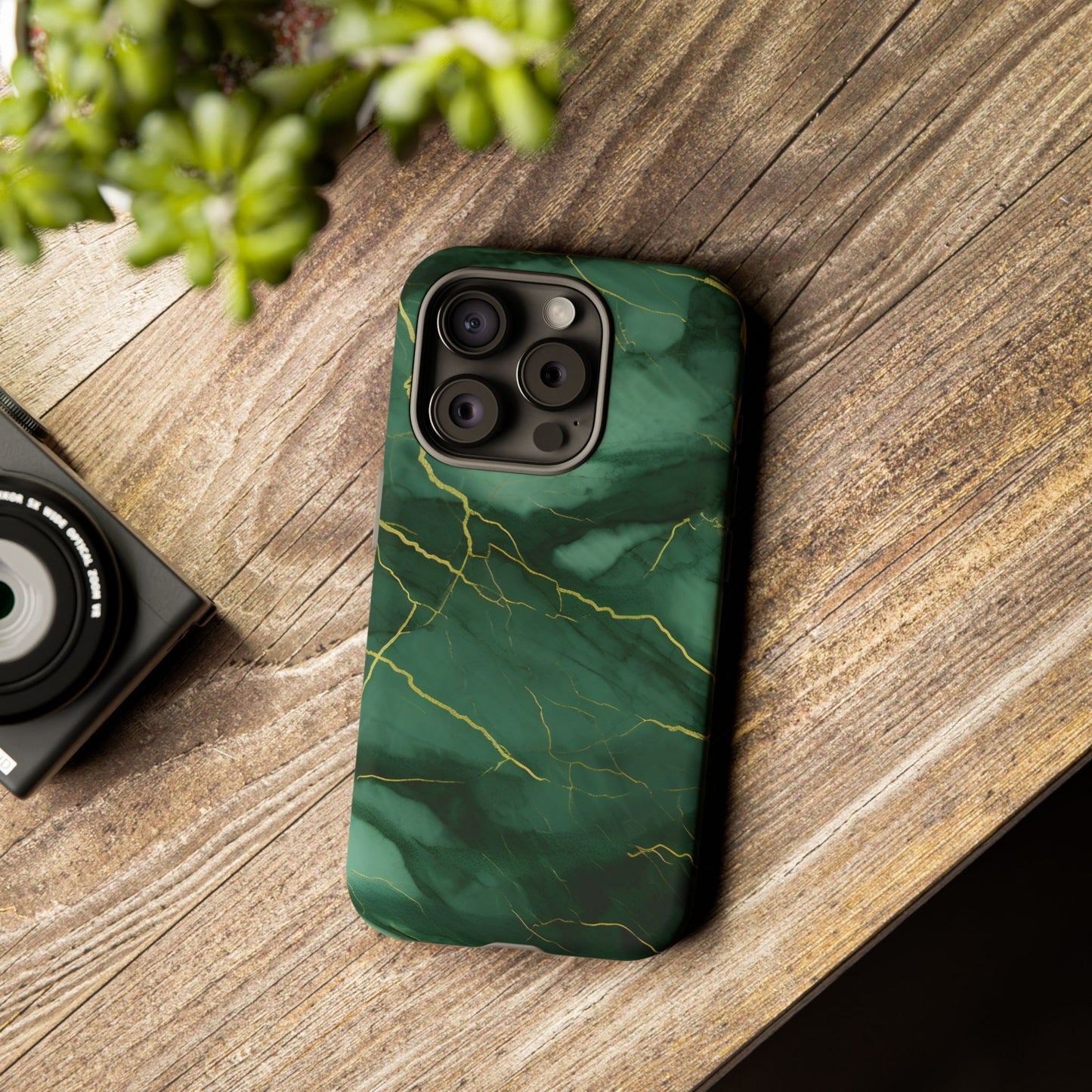 Hunter Green Marble - Tough Phone Case