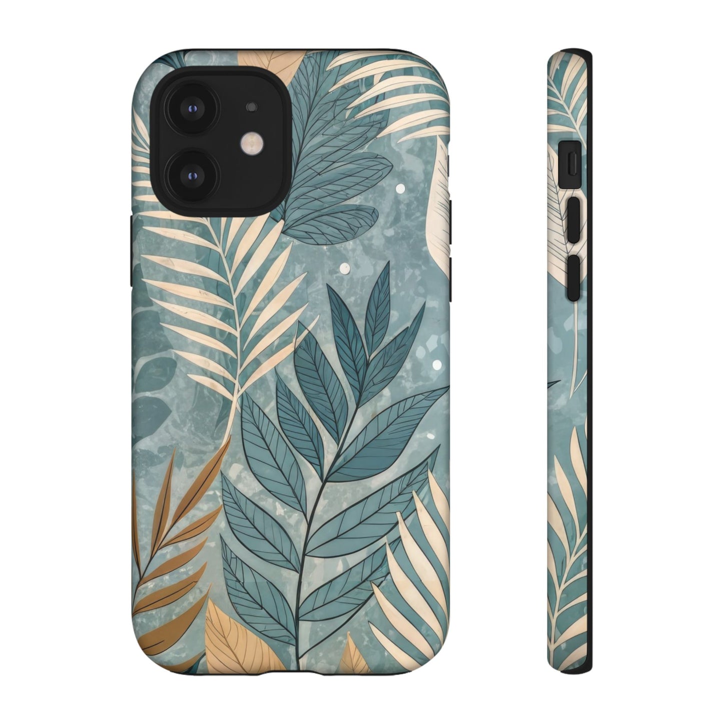 Blue Boho Leaves Tough Case