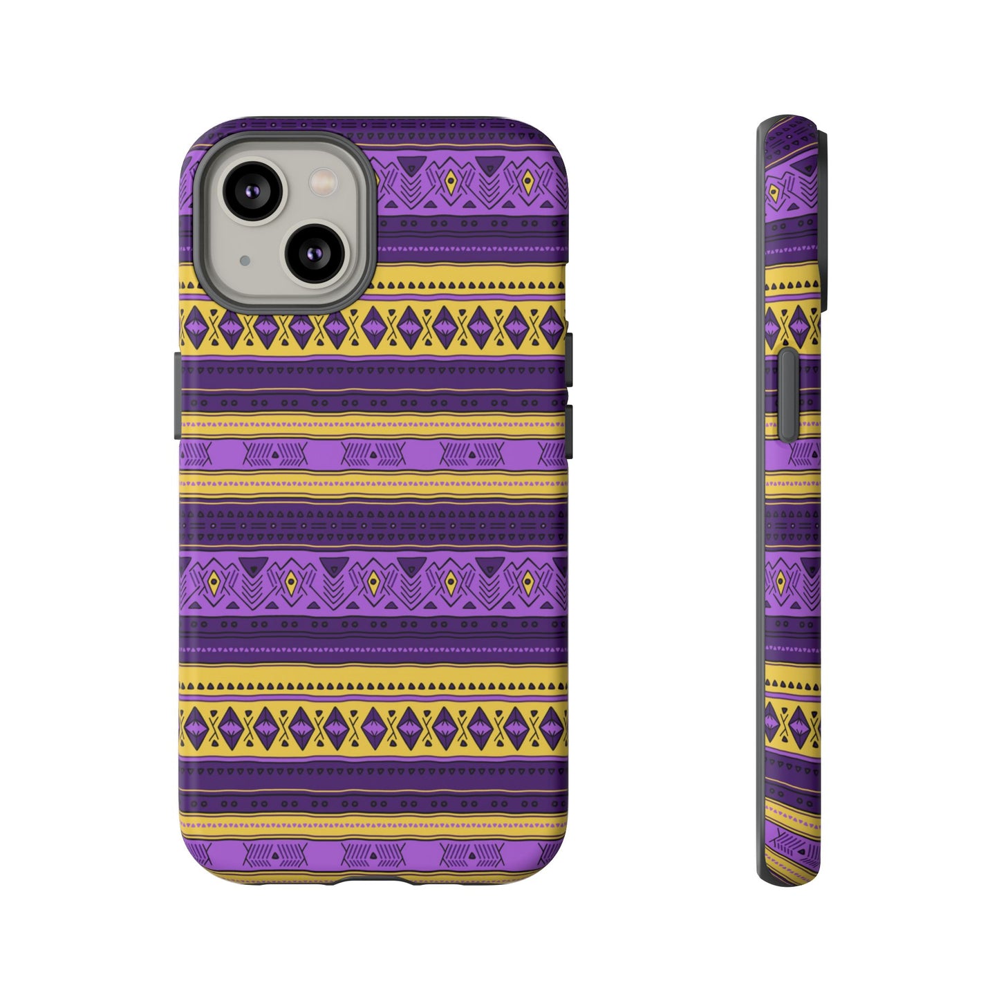 Purple & Yellow Stripes - Tough Phone Case