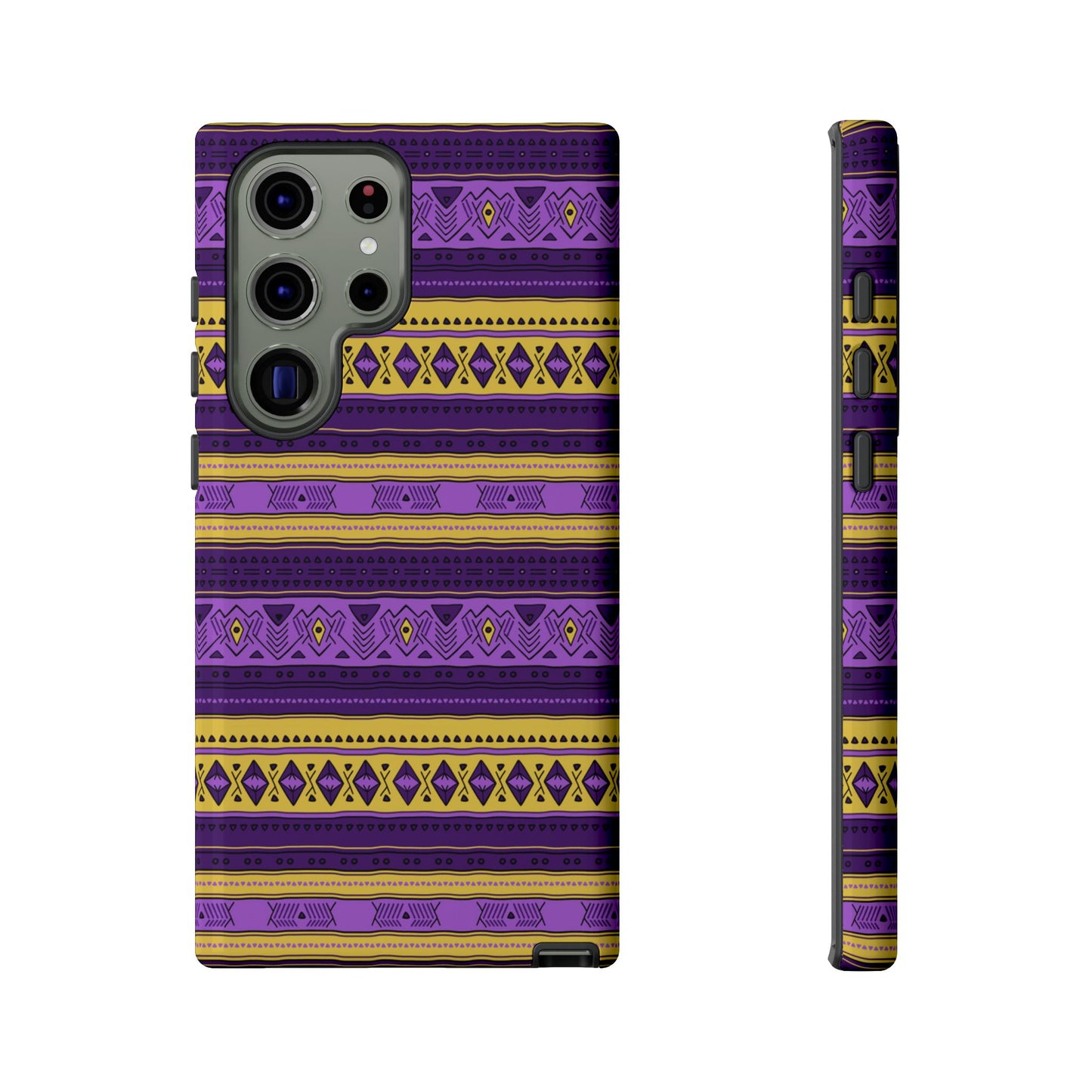 Purple & Yellow Stripes - Tough Phone Case