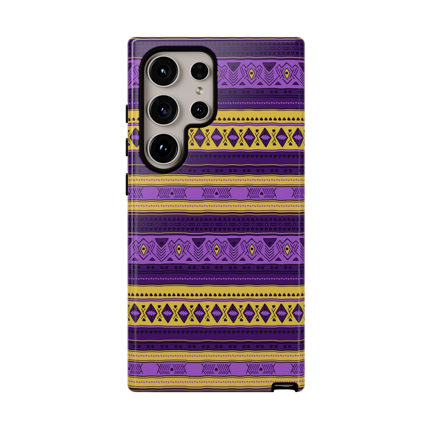 Purple & Yellow Stripes - Tough Phone Case