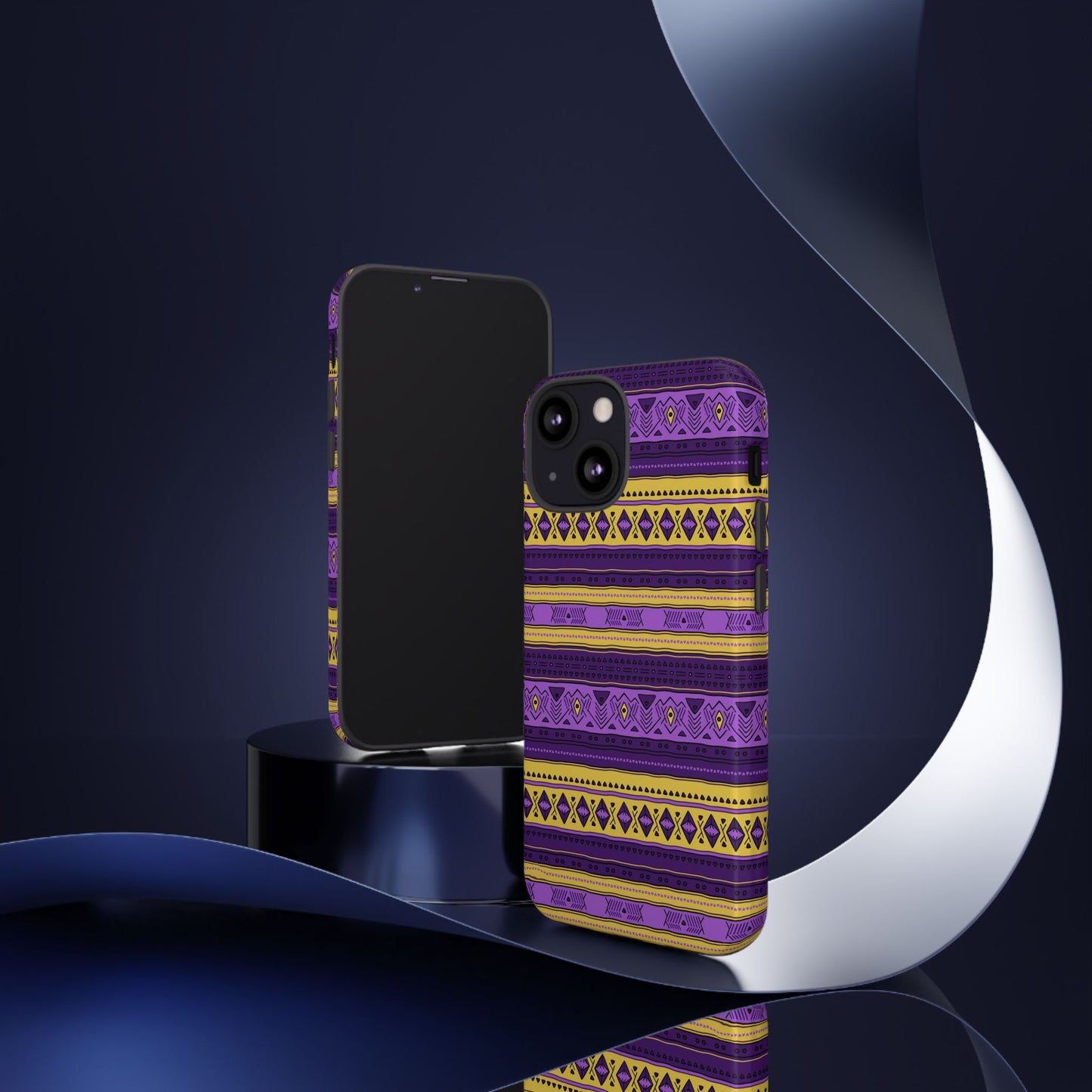 Purple & Yellow Stripes - Tough Phone Case