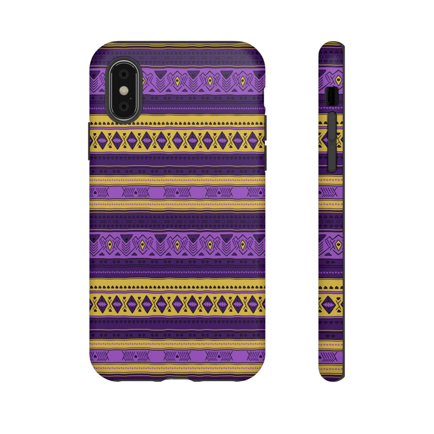 Purple & Yellow Stripes - Tough Phone Case