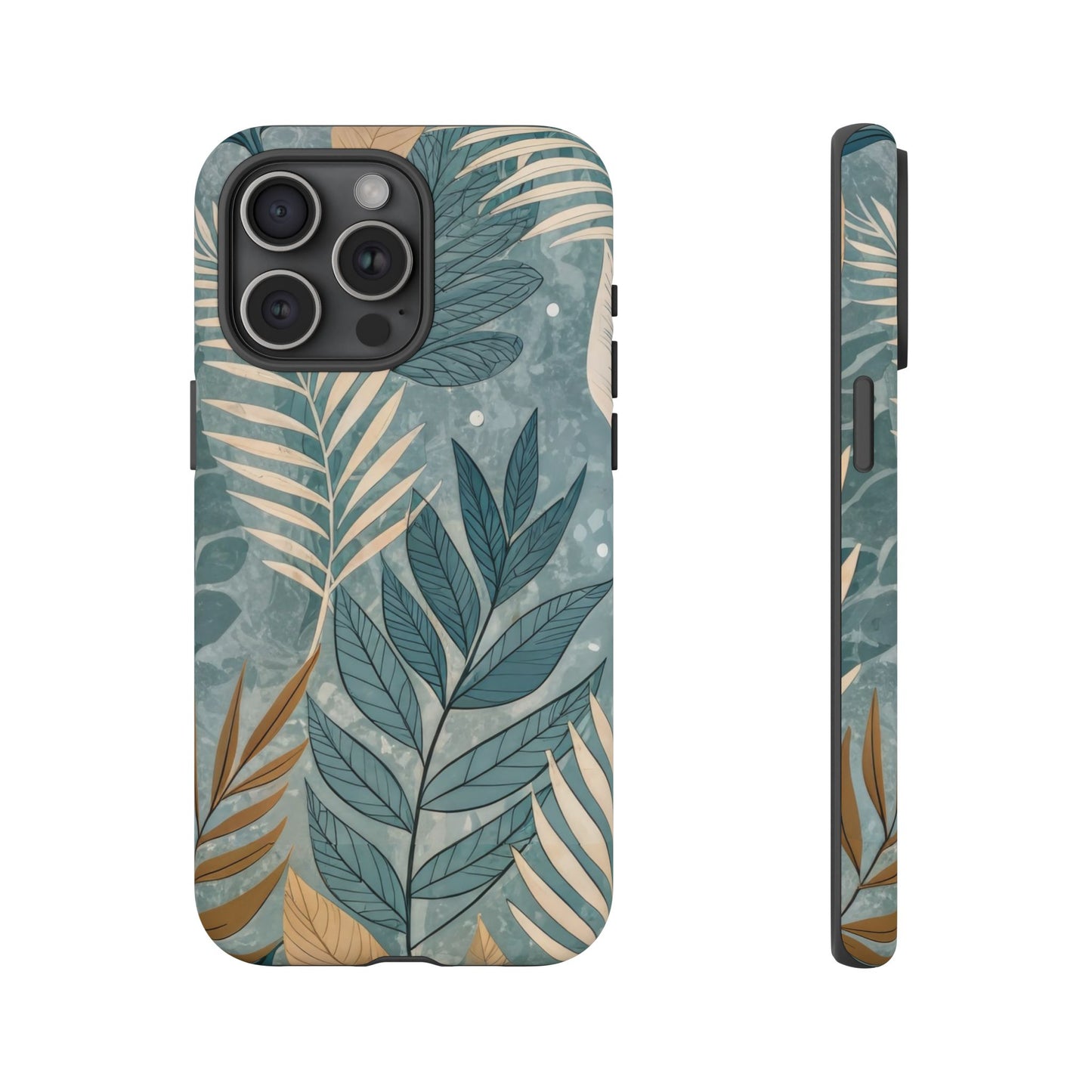Blue Boho Leaves Tough Case