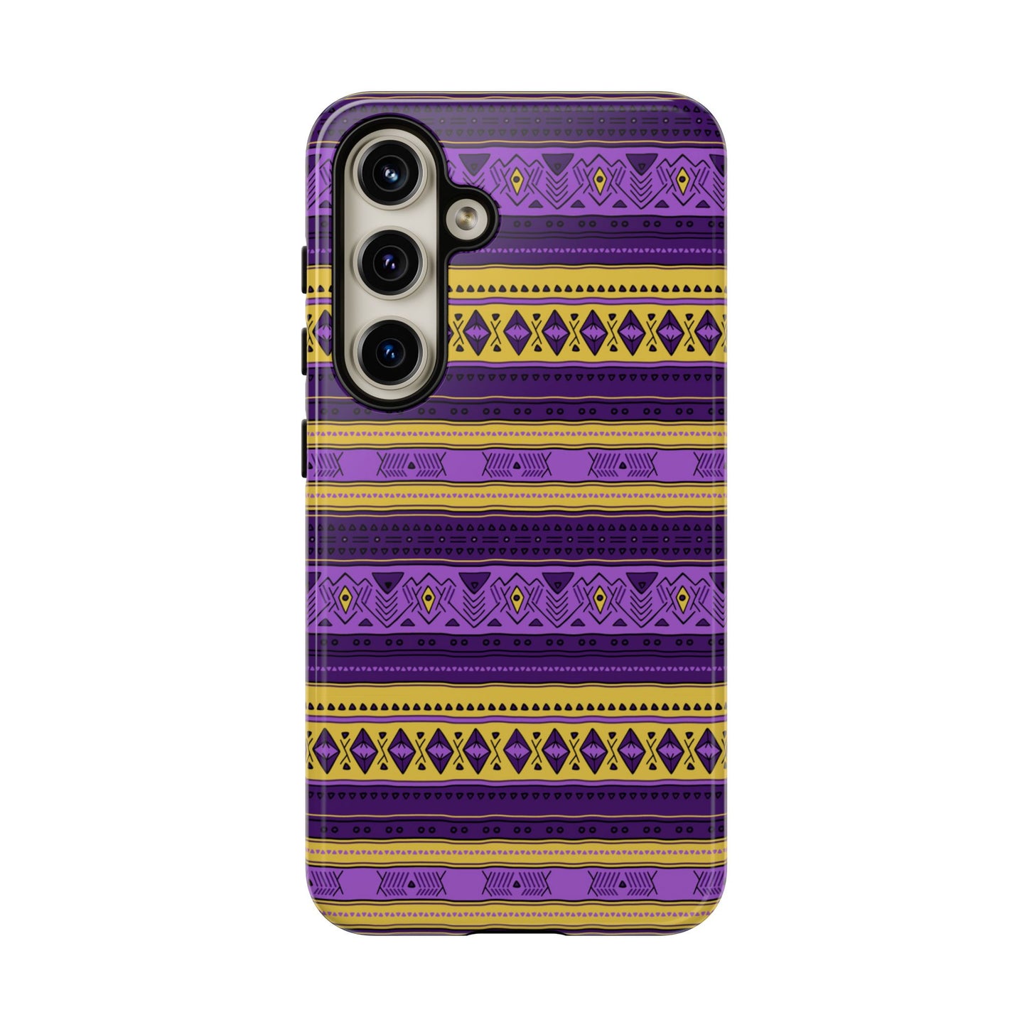 Purple & Yellow Stripes - Tough Phone Case