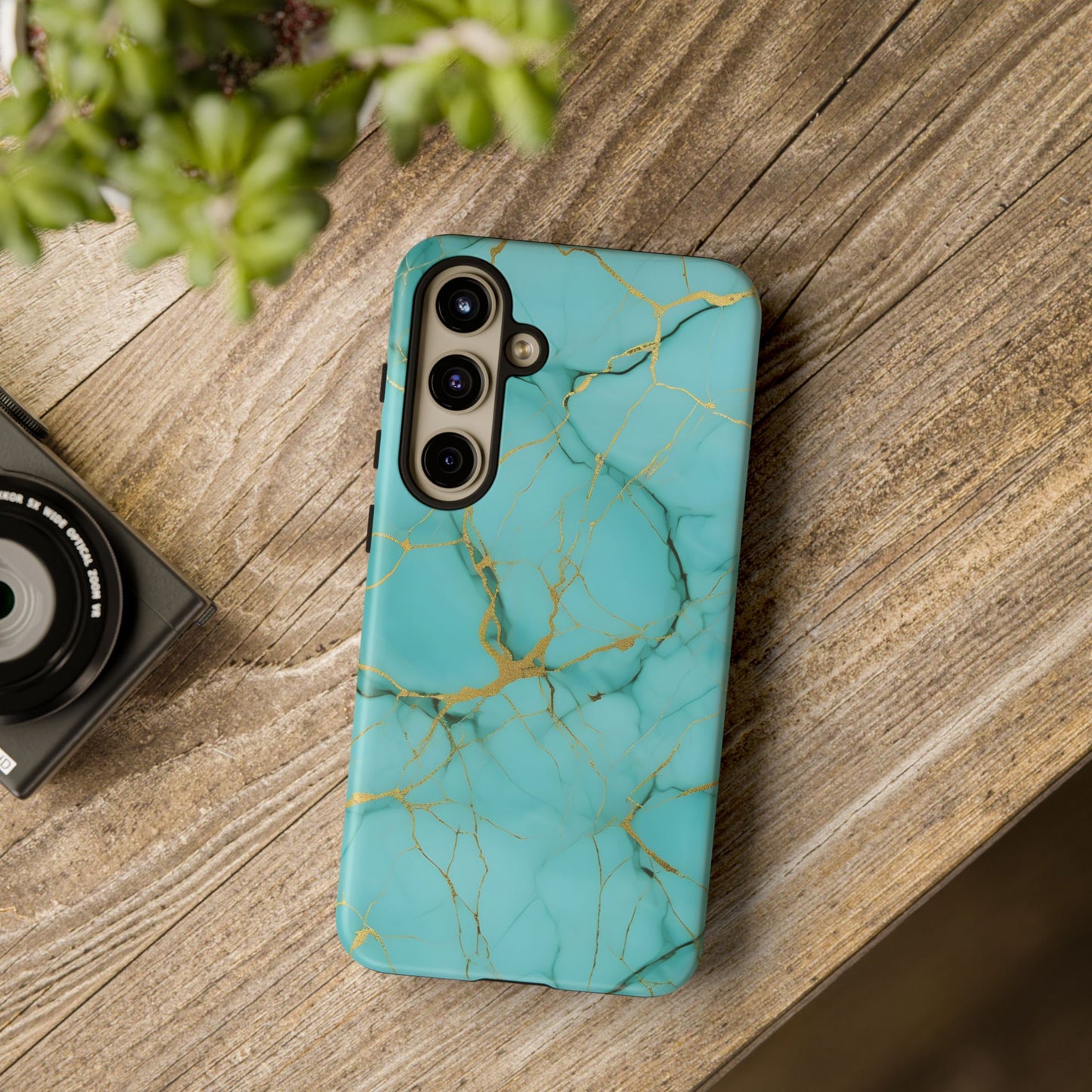 Teal Marble Tough Phone Case
