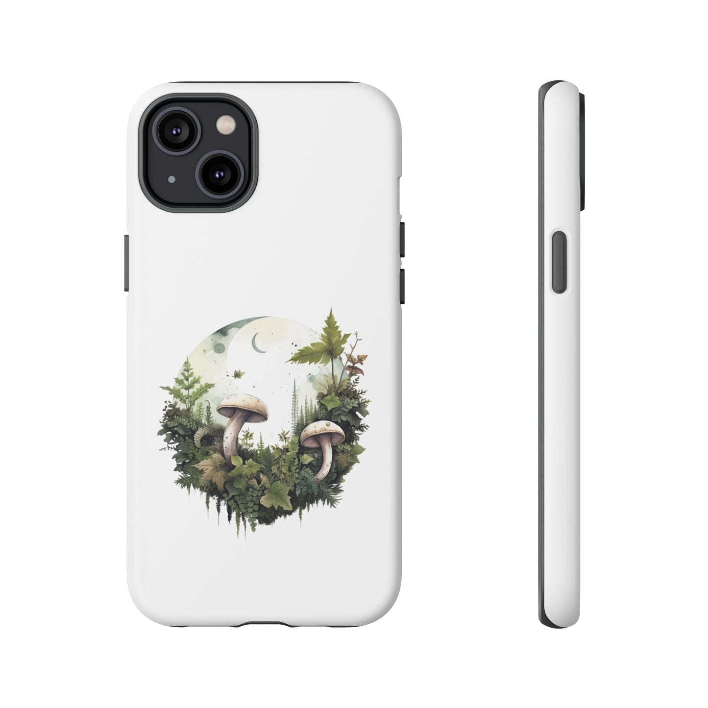 Moonlit Mushroom Tough Phone Case – Minimalist Forest Magic
