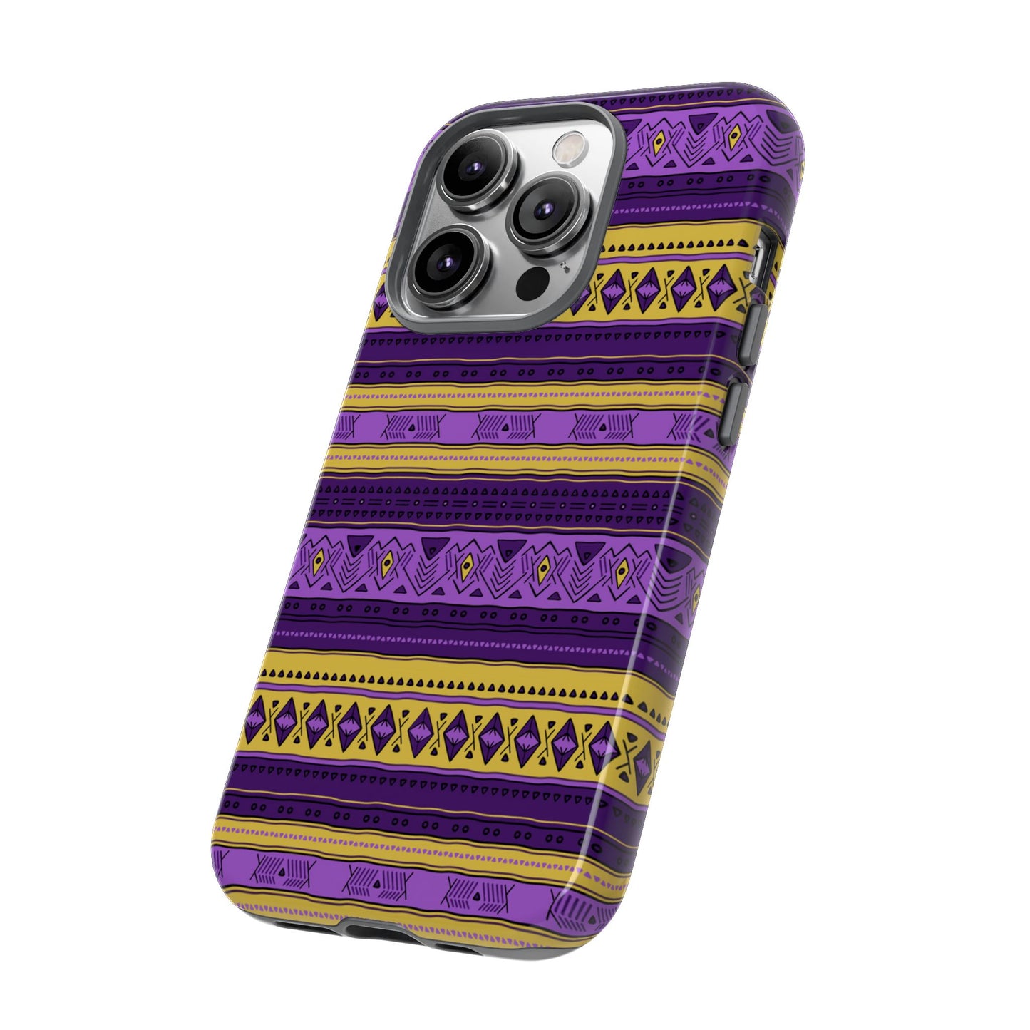 Purple & Yellow Stripes - Tough Phone Case