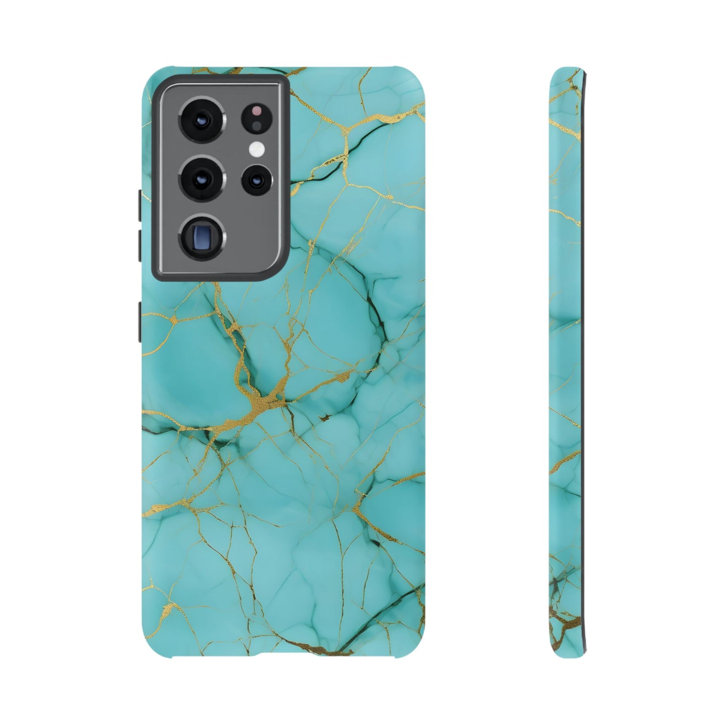 Teal Marble Tough Phone Case