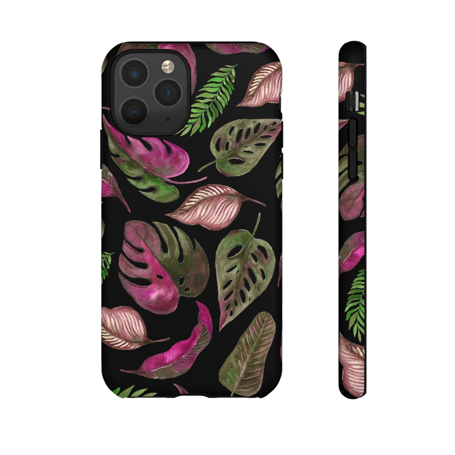 Pink & Black Tropical Leaves - Tough Case