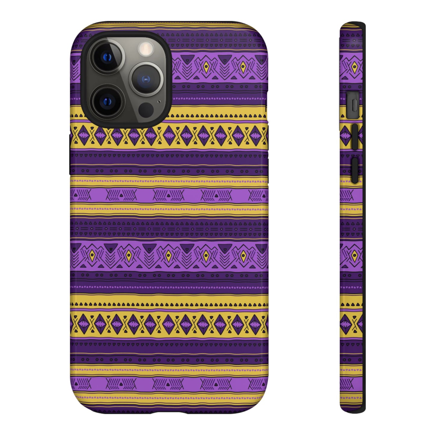 Purple & Yellow Stripes - Tough Phone Case
