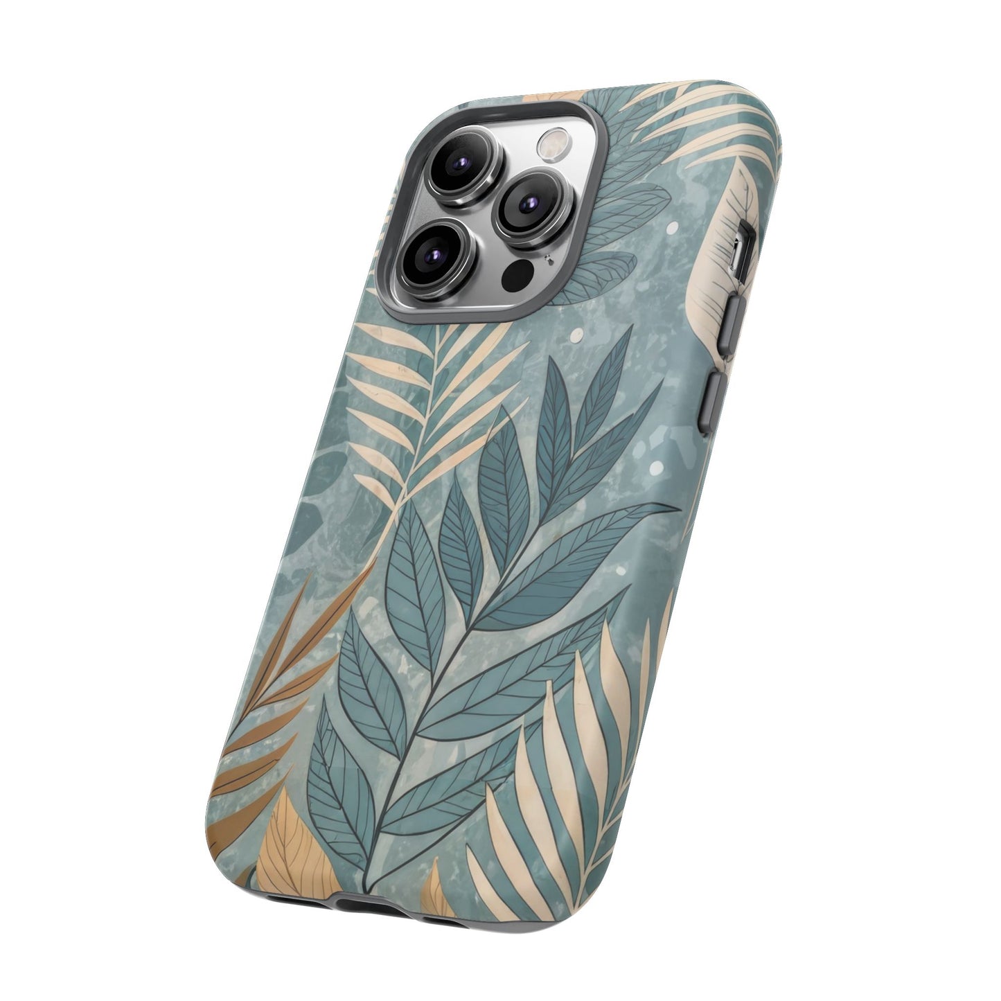 Blue Boho Leaves Tough Case