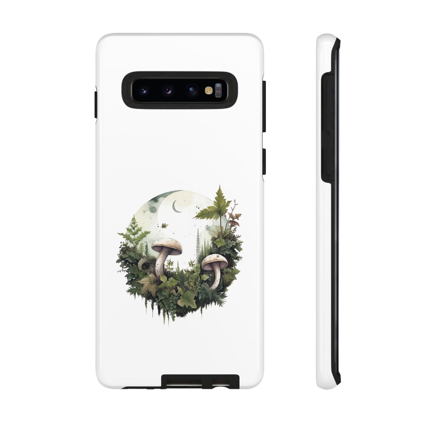 Moonlit Mushroom Tough Phone Case – Minimalist Forest Magic