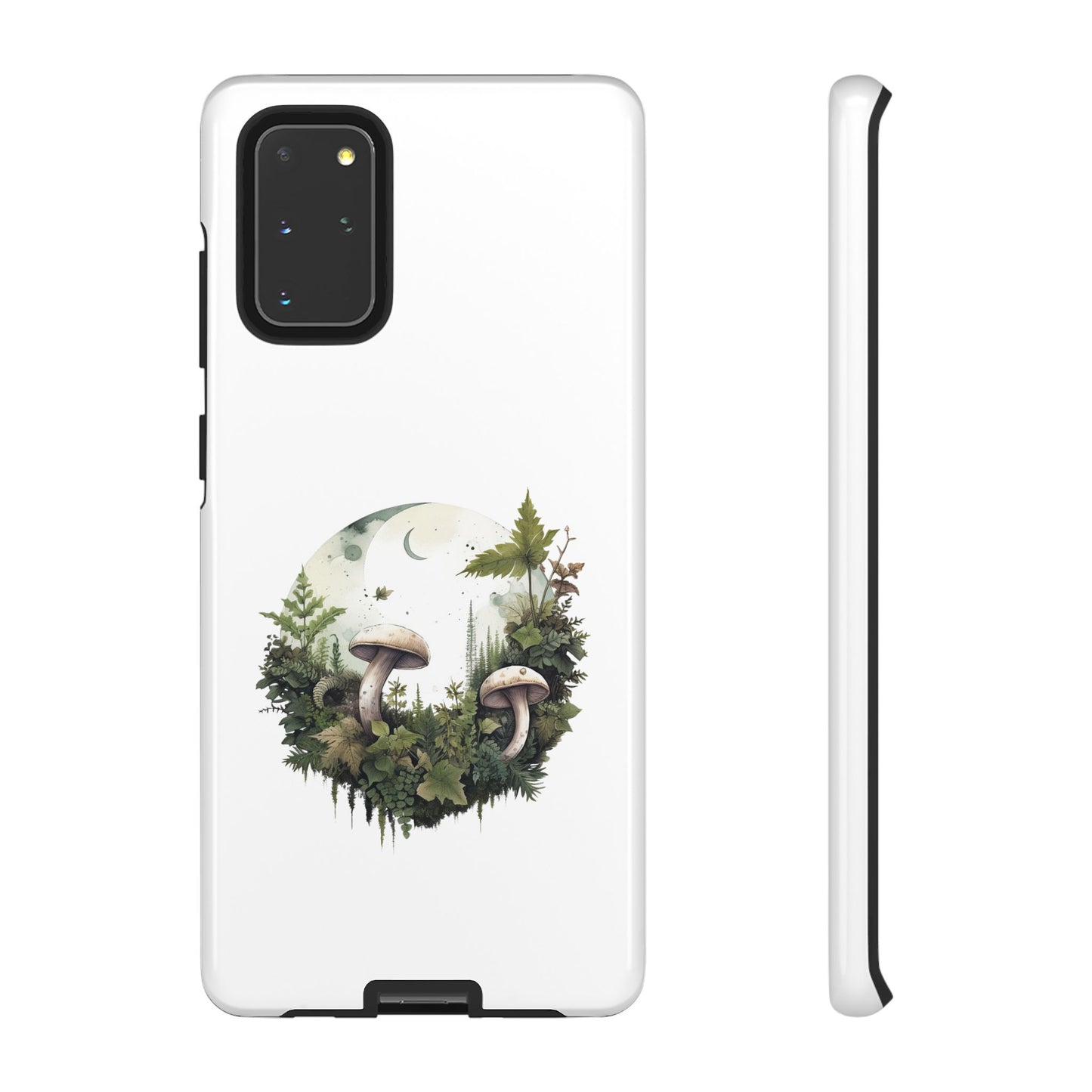 Moonlit Mushroom Tough Phone Case – Minimalist Forest Magic