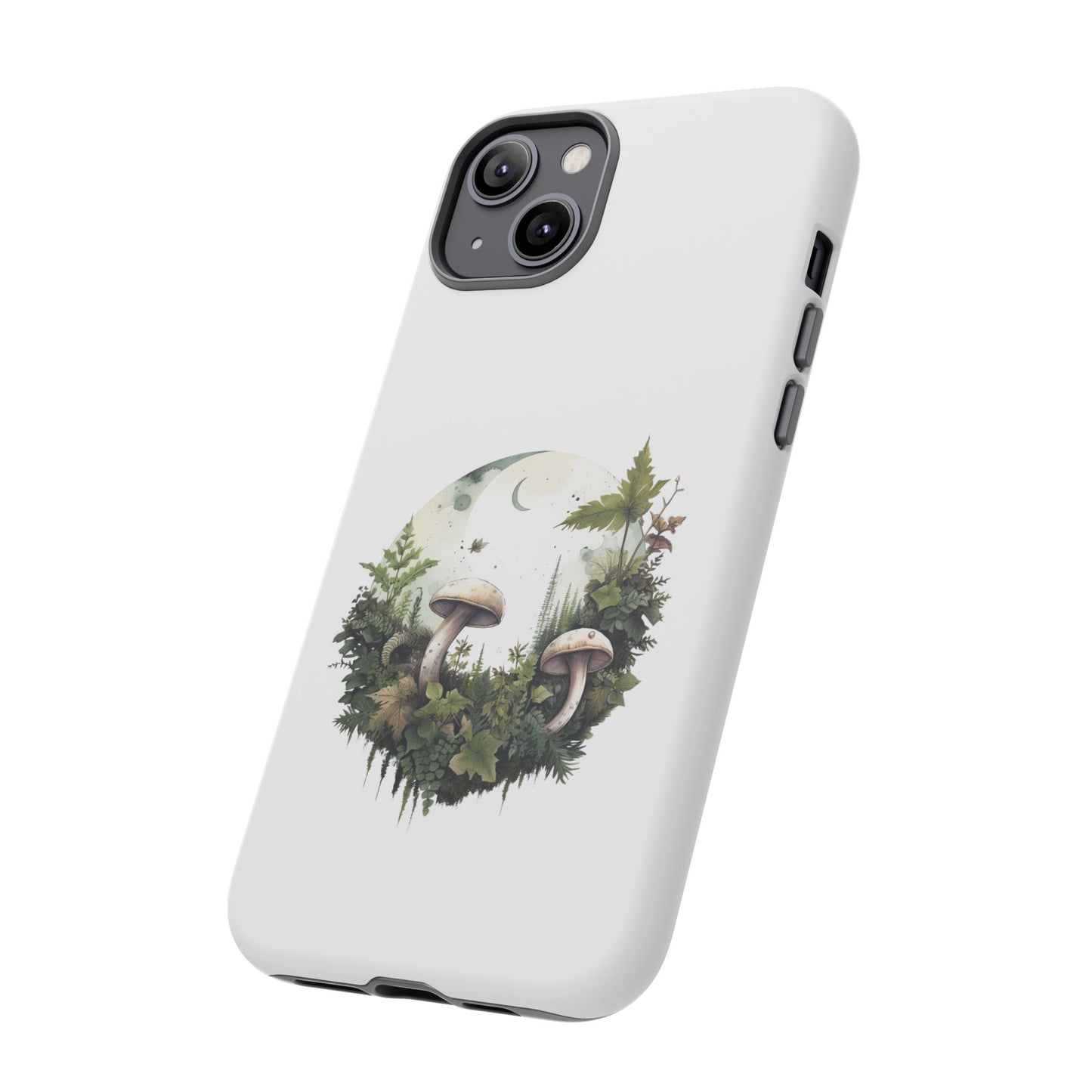 Moonlit Mushroom Tough Phone Case – Minimalist Forest Magic