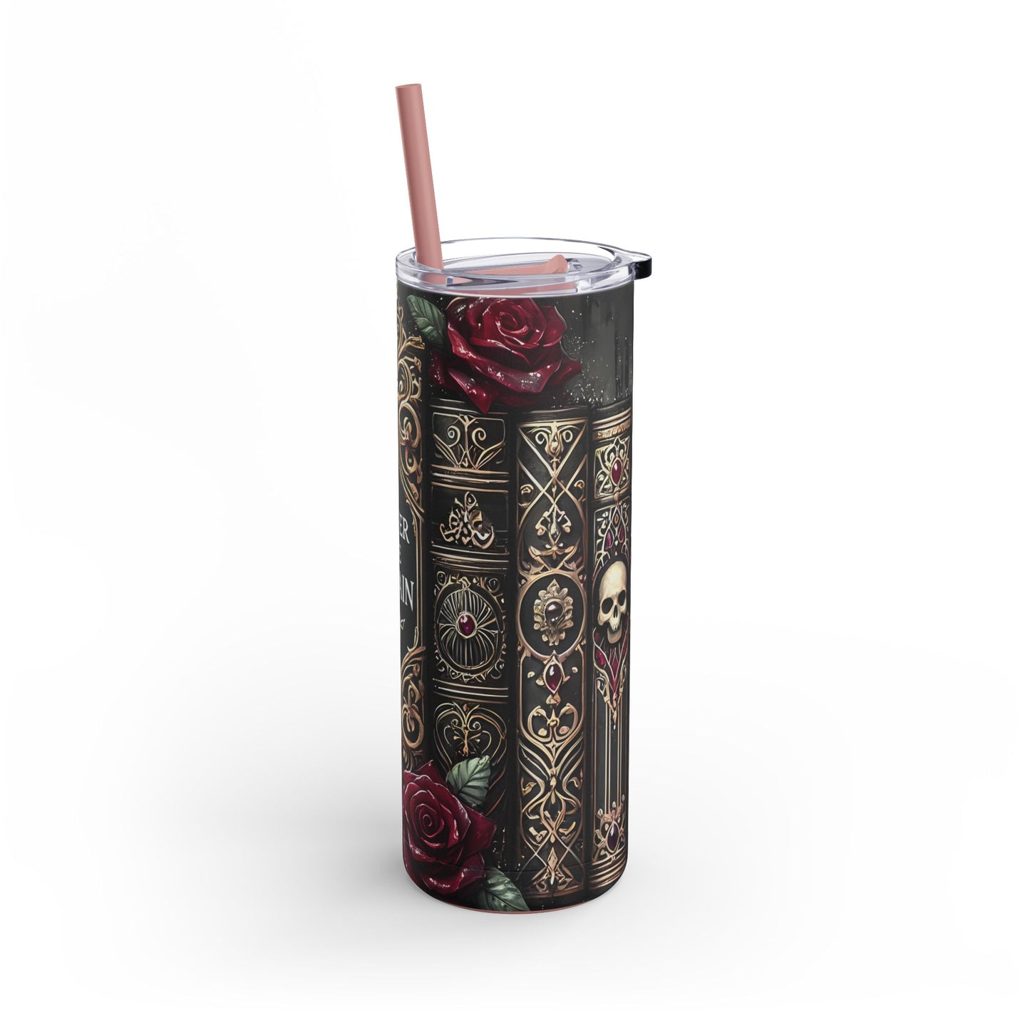 Book Lover Gift - I Prefer the Villain Skinny Tumbler | Dark Academia Matte 20oz Insulated Drinkware