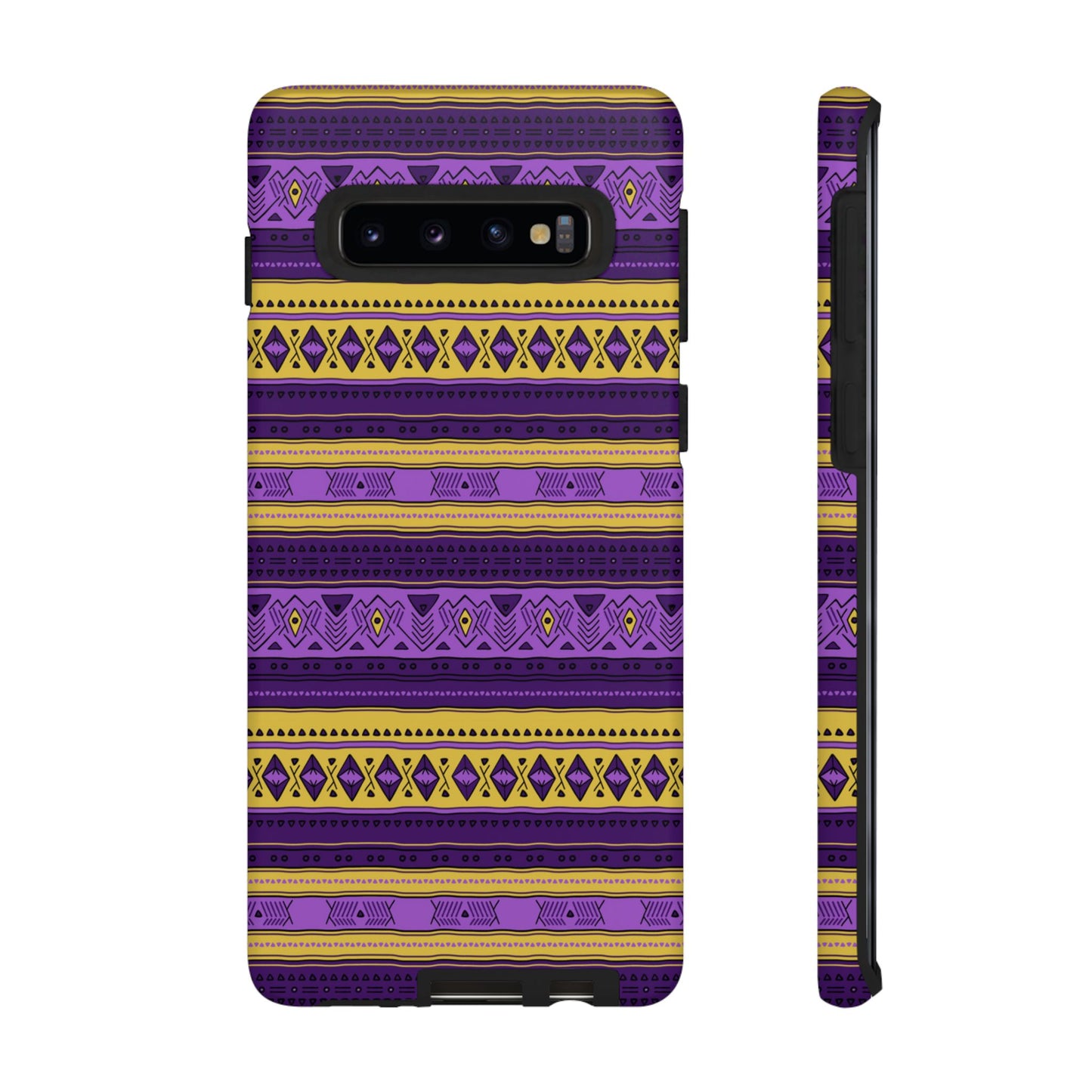 Purple & Yellow Stripes - Tough Phone Case