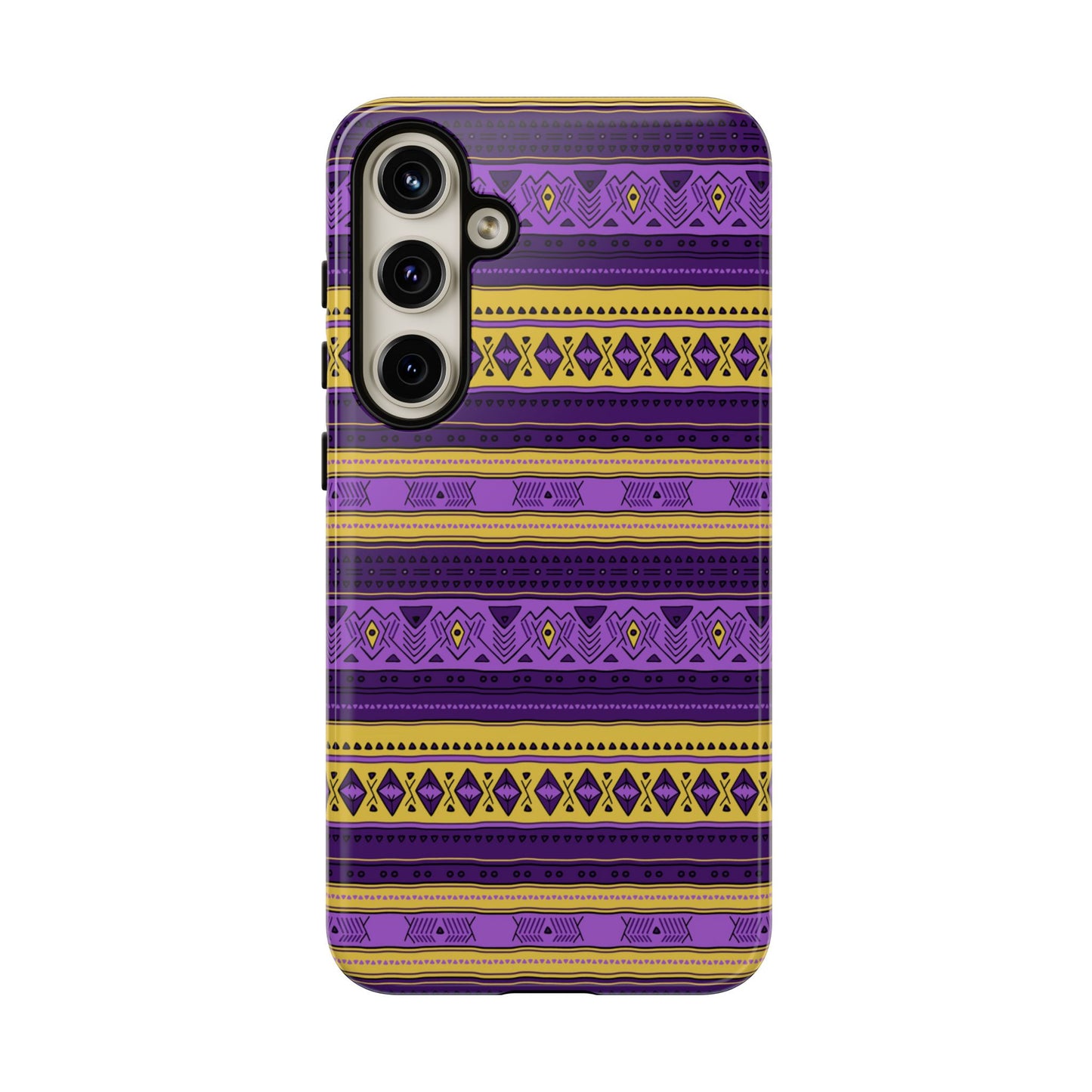 Purple & Yellow Stripes - Tough Phone Case