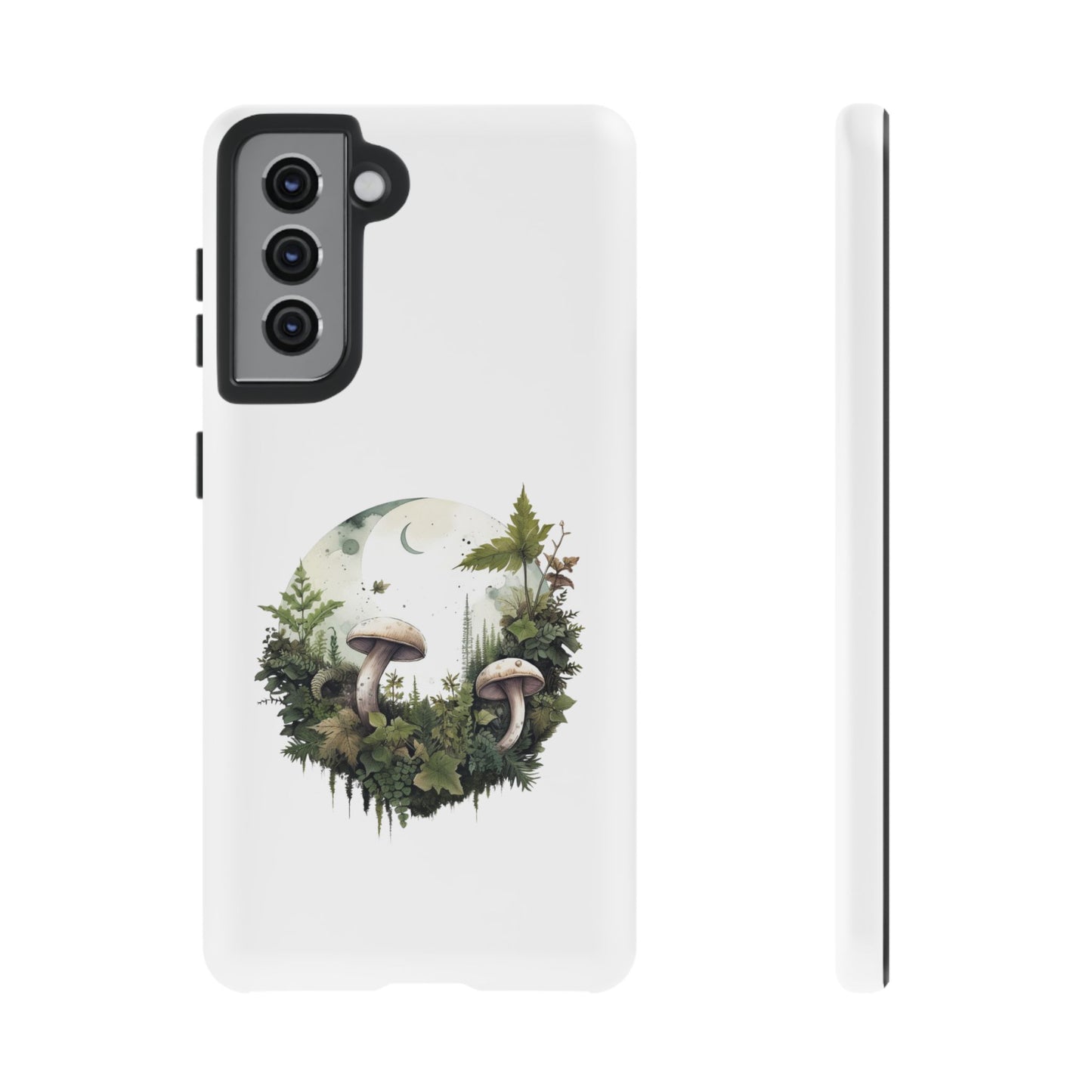 Moonlit Mushroom Tough Phone Case – Minimalist Forest Magic
