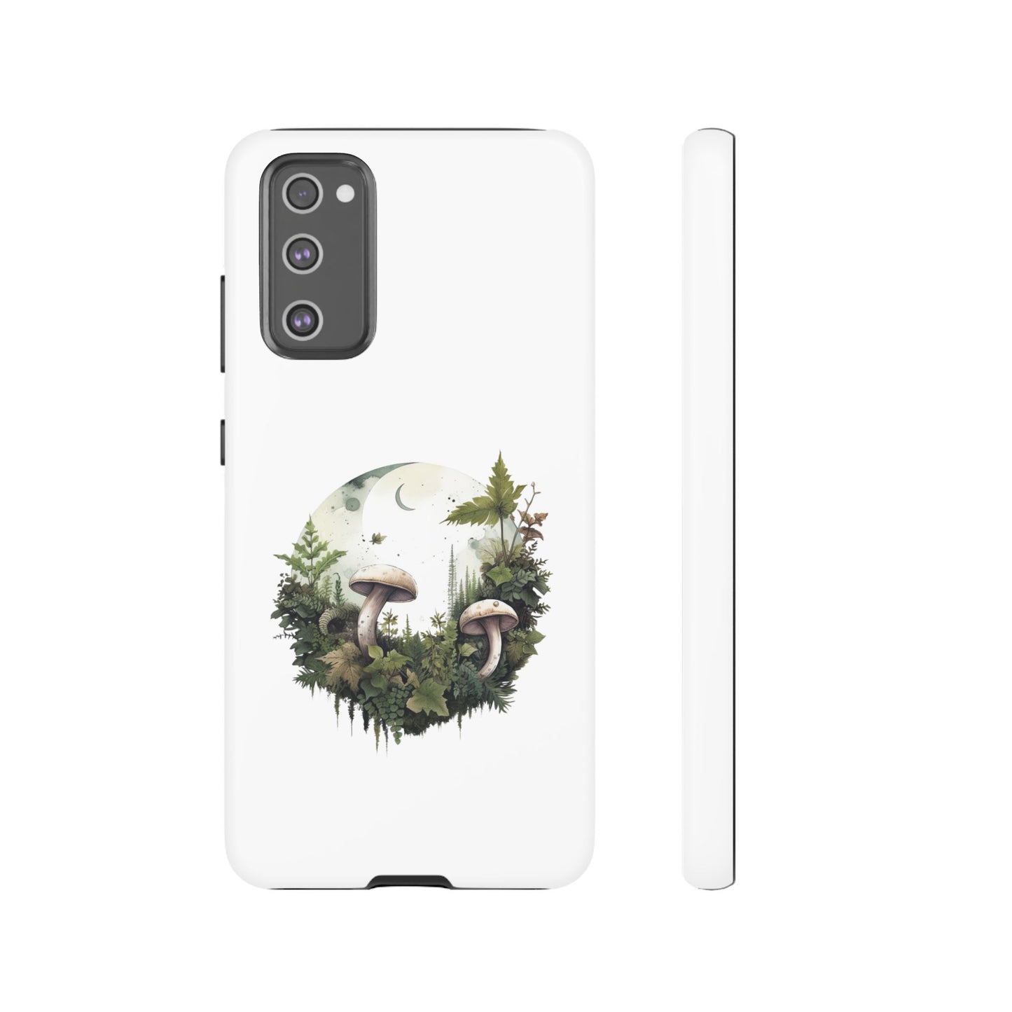 Moonlit Mushroom Tough Phone Case – Minimalist Forest Magic