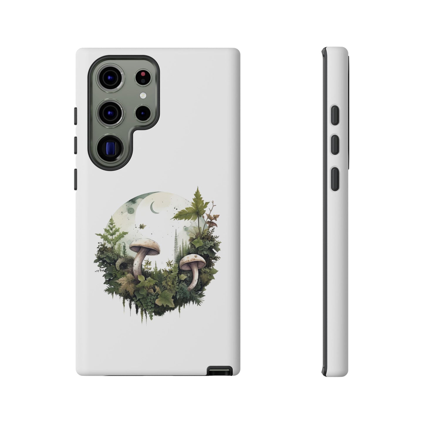 Moonlit Mushroom Tough Phone Case – Minimalist Forest Magic