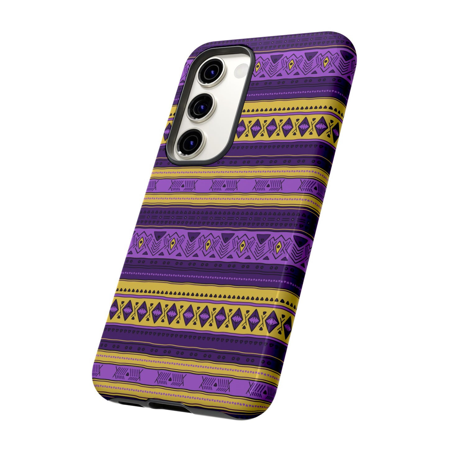 Purple & Yellow Stripes - Tough Phone Case