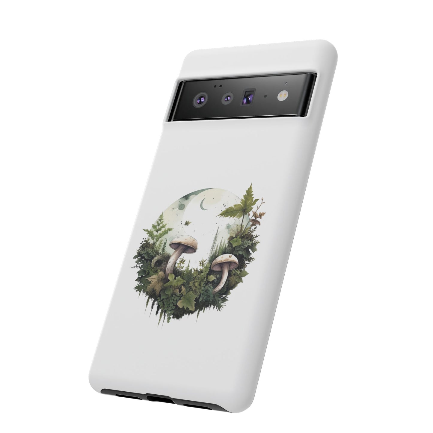 Moonlit Mushroom Tough Phone Case – Minimalist Forest Magic